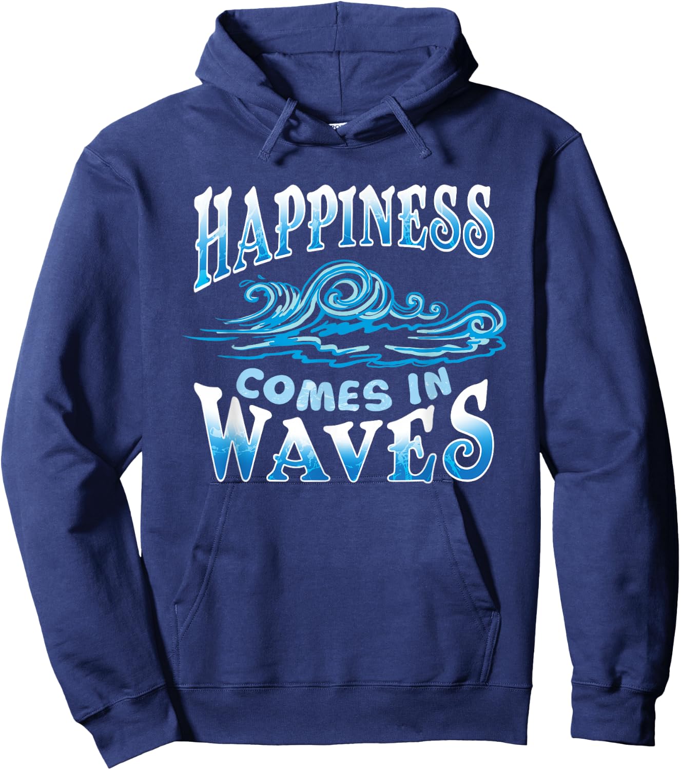 Happiness Comes In Waves Ocean Beach Hoodie - Hoodie | Navy