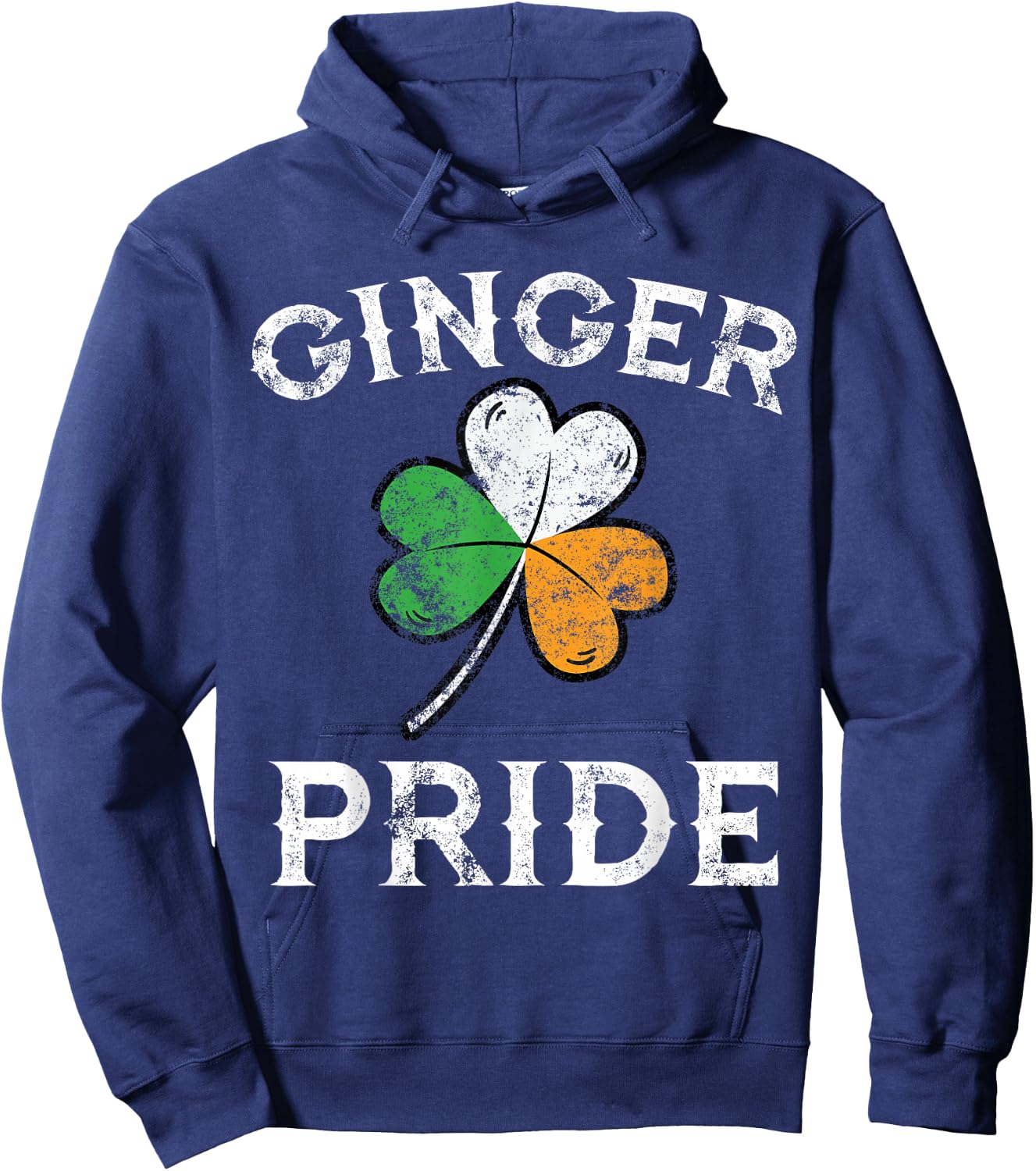 Awesome Ginger Pride St Patricks Day Irish Flag Clover Shirt Hoodie - Hoodie | Navy