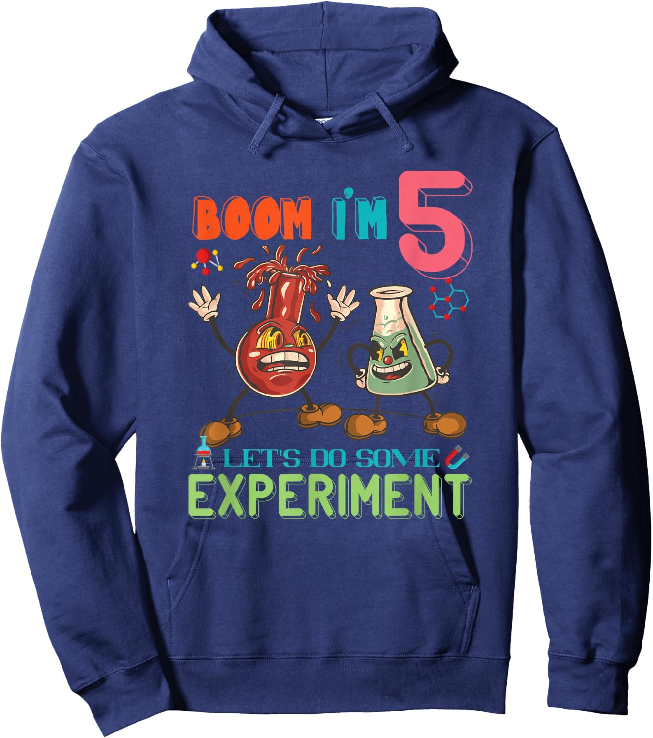 Science Birthday Party 5th Birthday Science Theme Party Hoodie - Hoodie | Navy