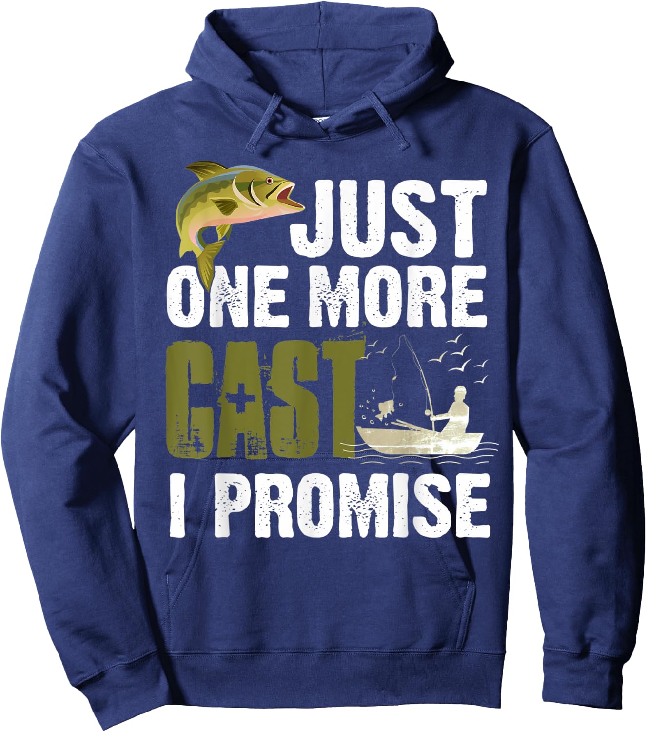 Just One More Cast I Promise Funny Fishing Hoodie - Hoodie | Navy