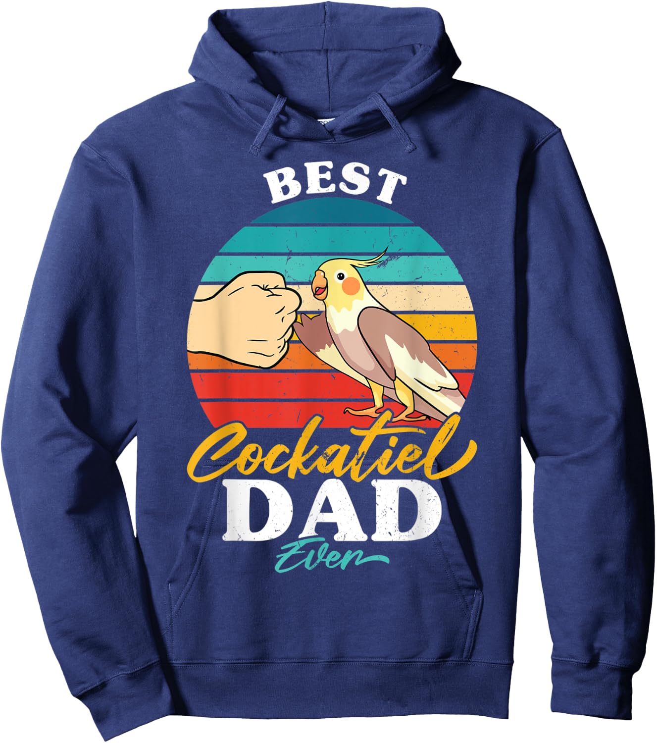 Best Cockatiel Dad Ever Bird Cockatiel Parrot Hoodie - Hoodie | Navy