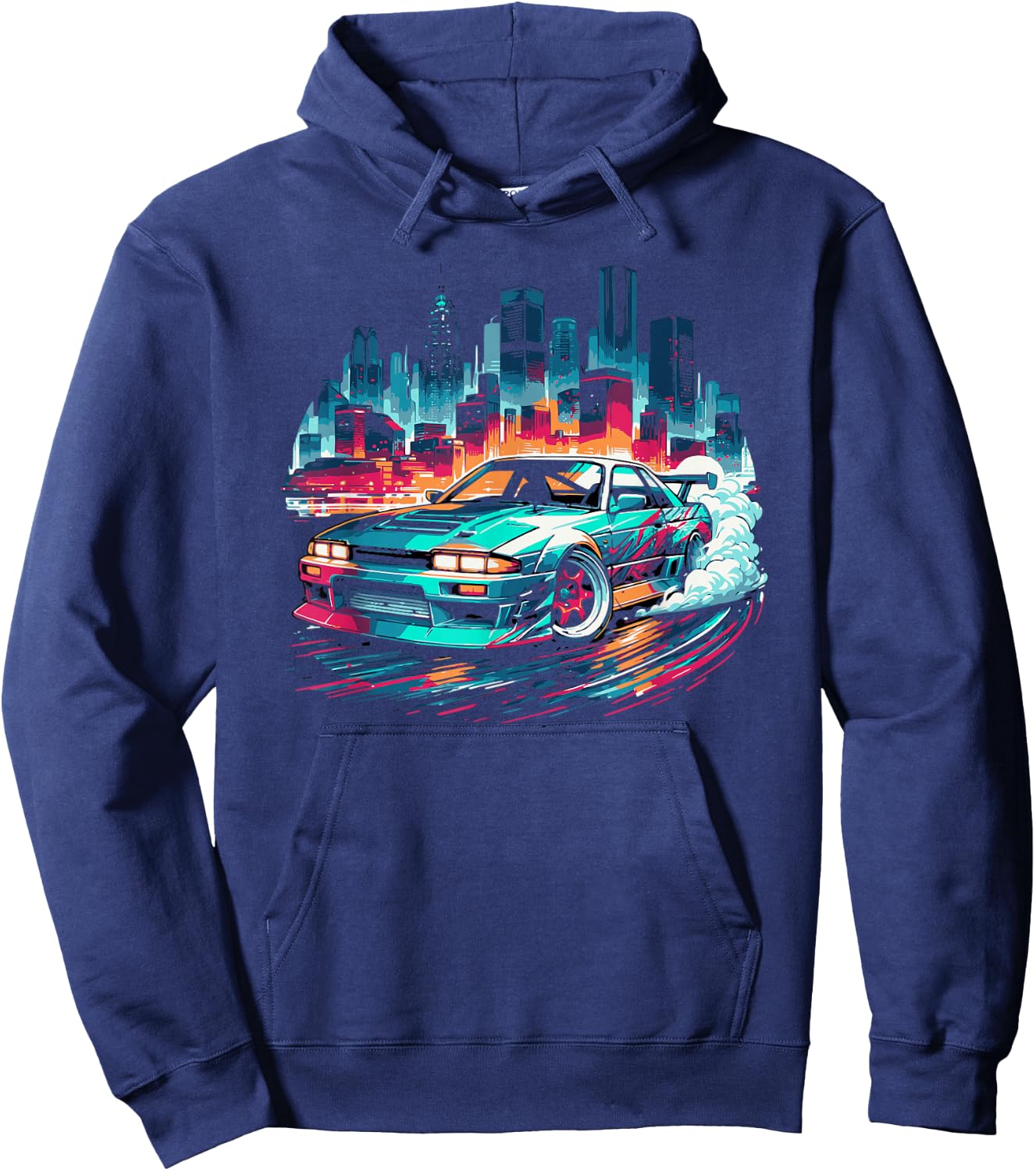 Sports Car Exotic Drift Racing Car Graphic Hoodie - Hoodie | Navy