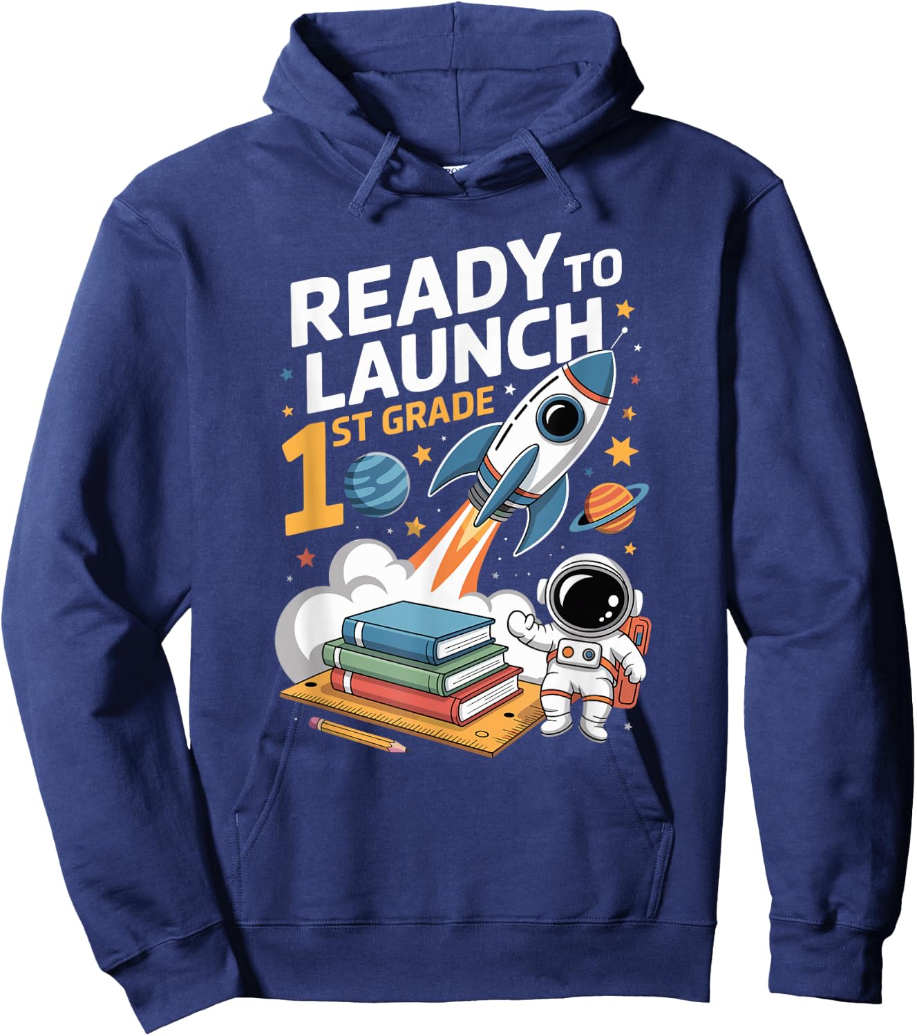 Mission 1st Class Astronaut School Start School Child Space Hoodie - Hoodie | Navy