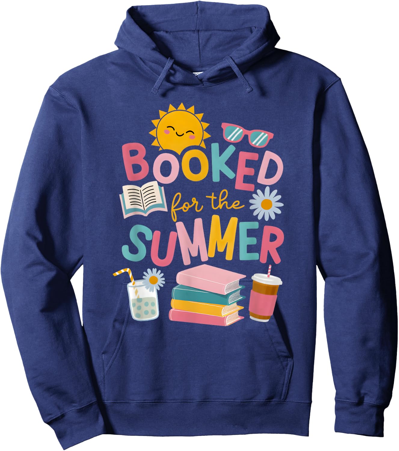 Booked for the Summer Bookish Girly Women’s Book Lover Hoodie - Hoodie | Navy