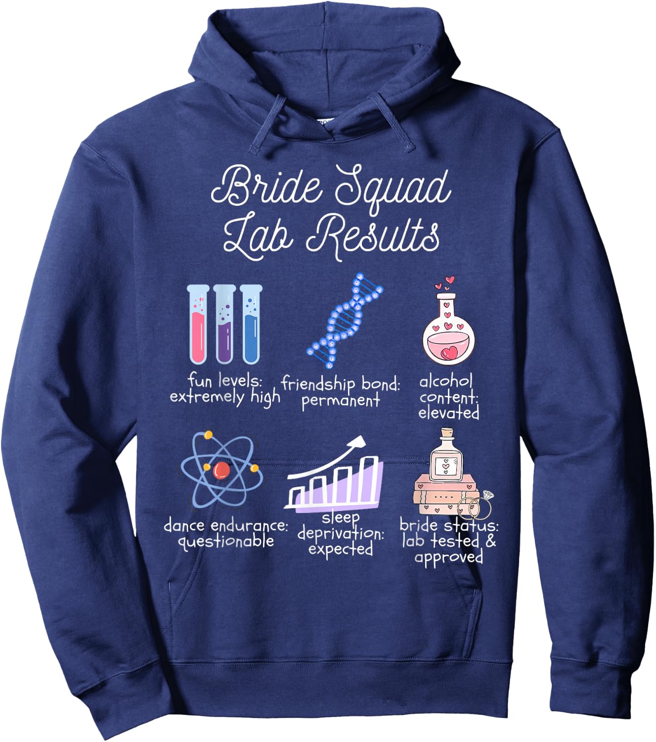 Bride Squad Bachelorette Party Funny Science Joke Biology Hoodie - Hoodie | Navy
