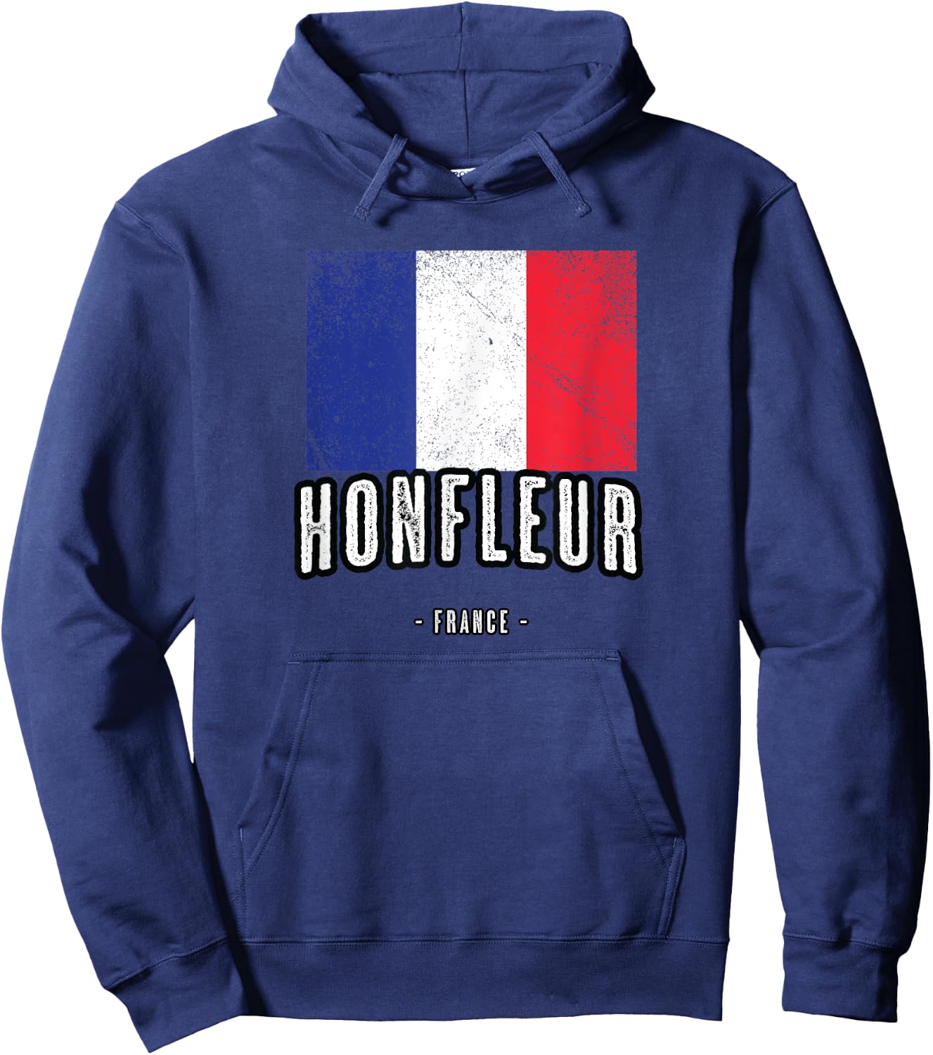 City of HONFLEUR - France | FR Flag Top, Drapeau Français Hoodie - Hoodie | Navy