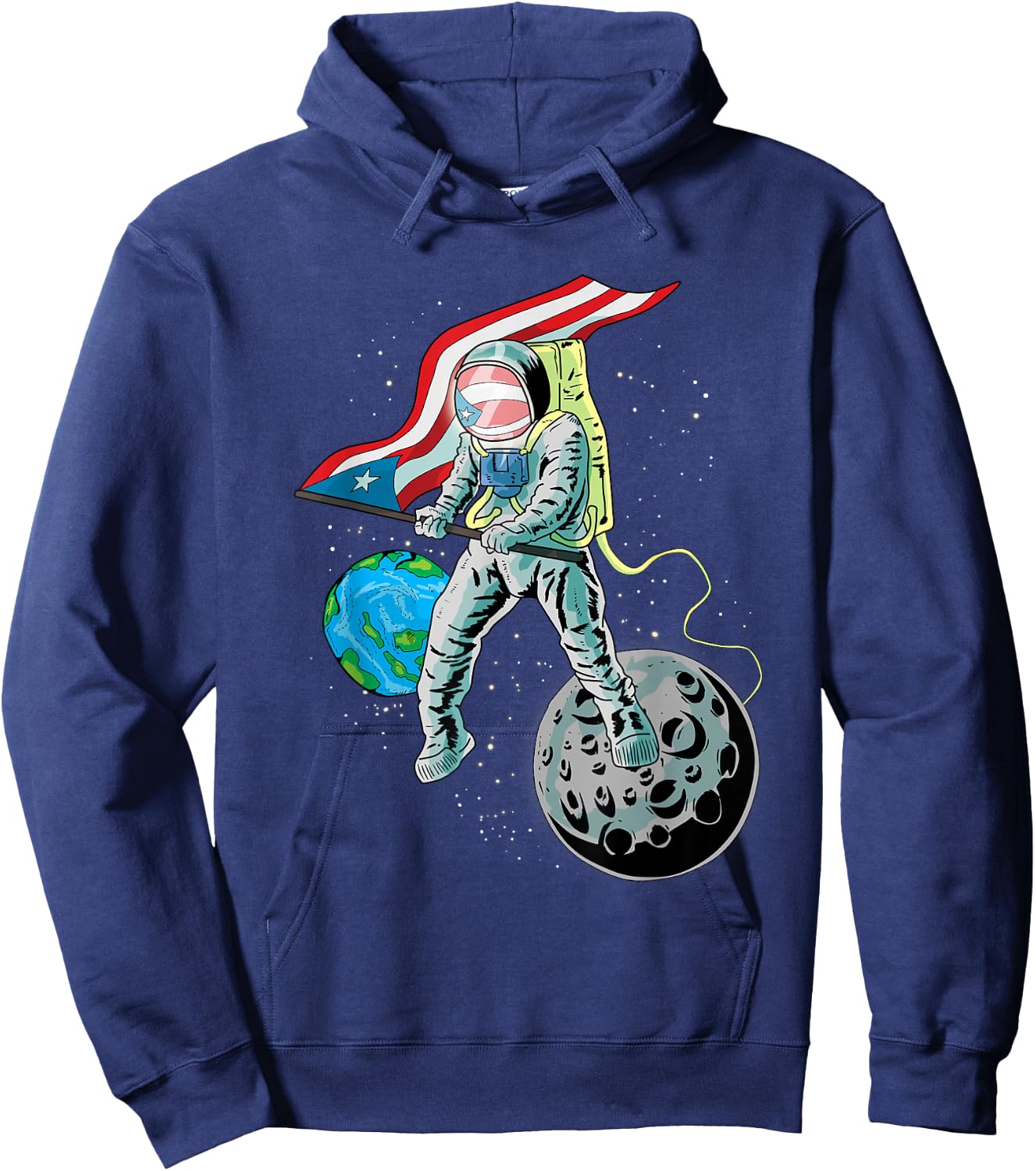 Puerto Rico Pride Boricua aunque Naciera en la Luna Hoodie - Hoodie | Navy