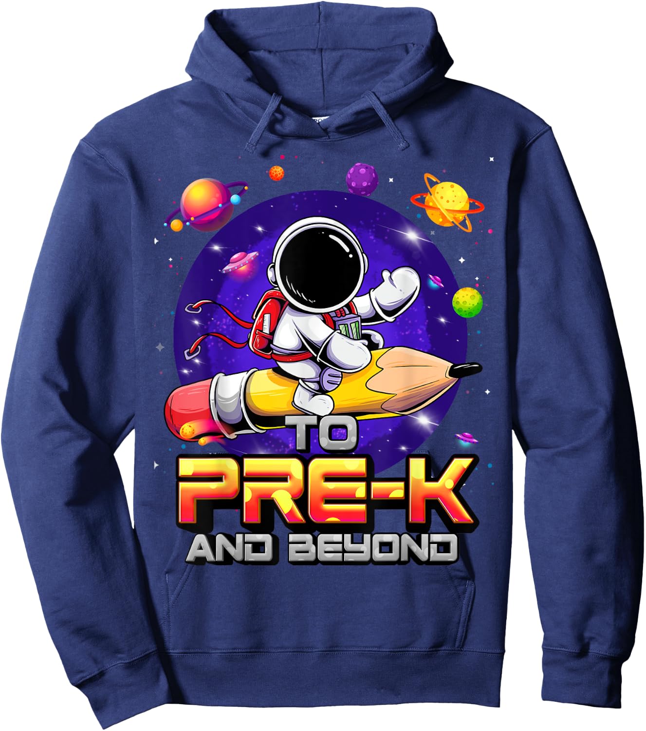 To Pre-K And Beyond Astronaut Back To School Pre-K Boys Hoodie - Hoodie | Navy