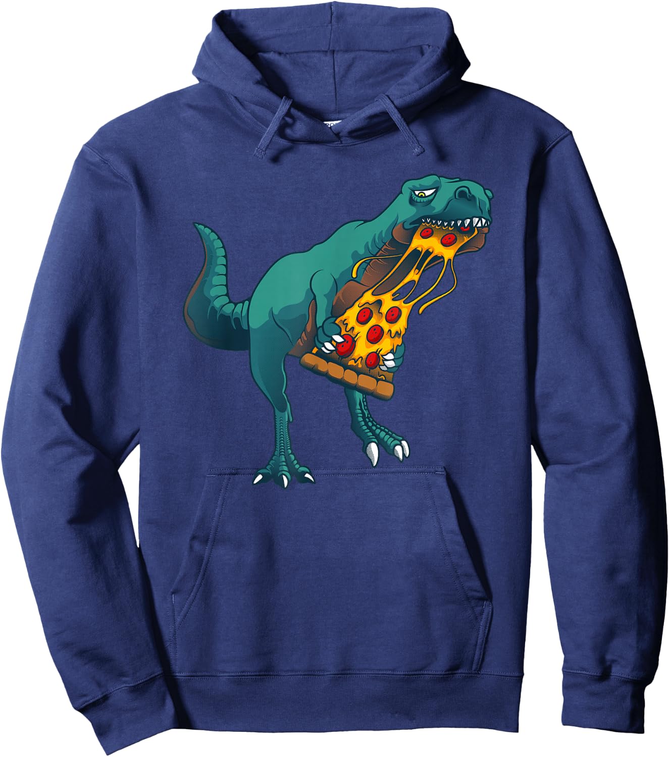 Funny Dinosaur Art Women Dinosaur Pizza Slice Lover Hoodie - Hoodie | Navy