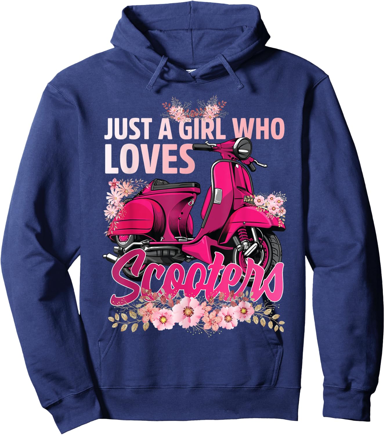 just a girl who loves scooter moped scooter Biker bike rider Hoodie - Hoodie | Navy