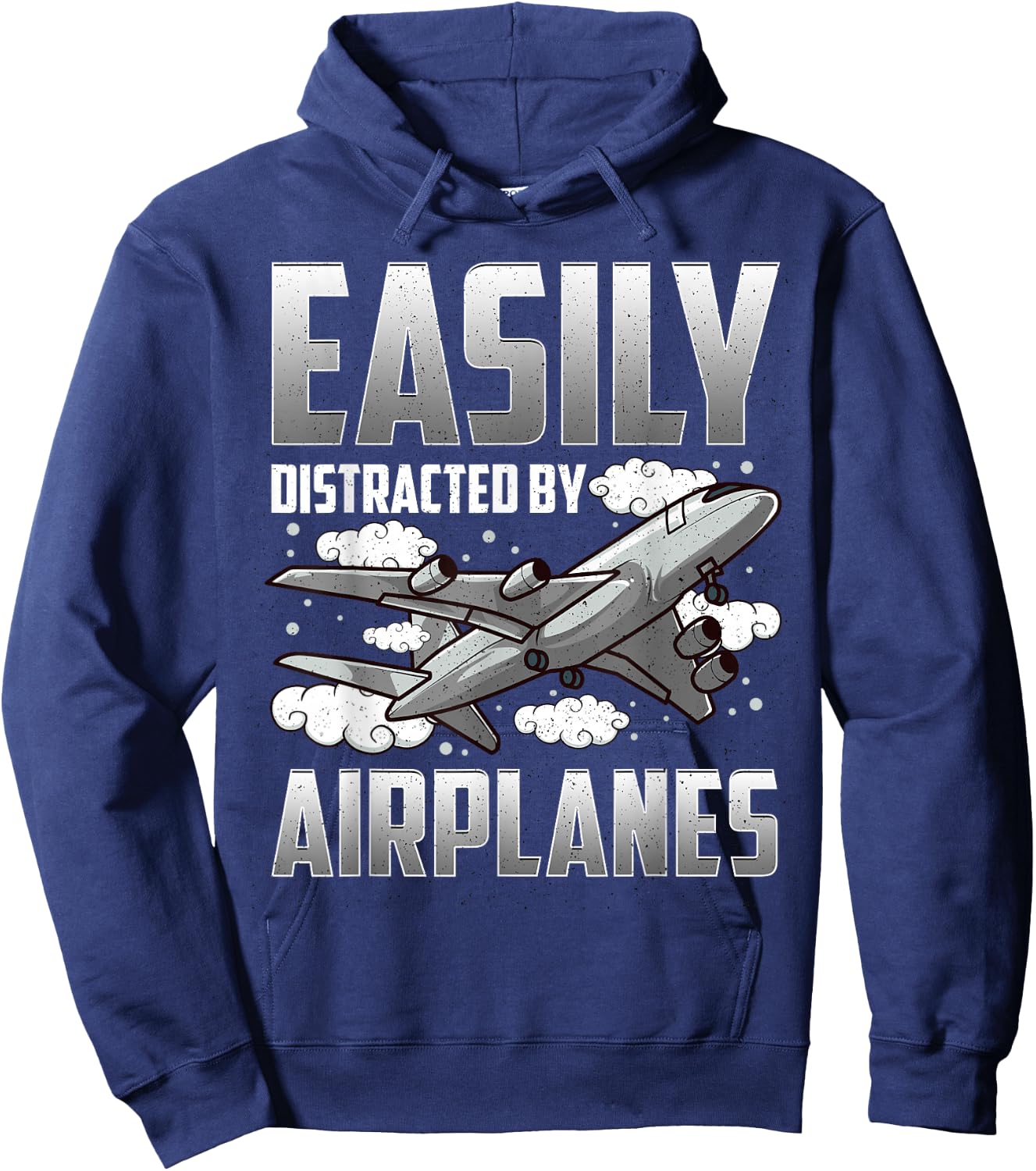 Funny Pilot Shirt Aviation Easily Distracted By Airplanes Hoodie - Hoodie | Navy