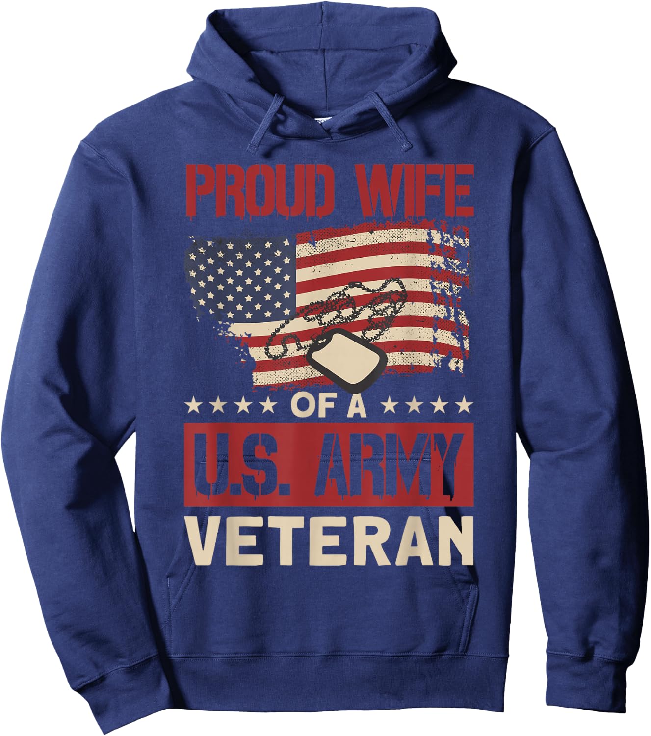 Proud Wife of A U.S. Army Veteran - Soldier Wife Hoodie - Hoodie | Navy