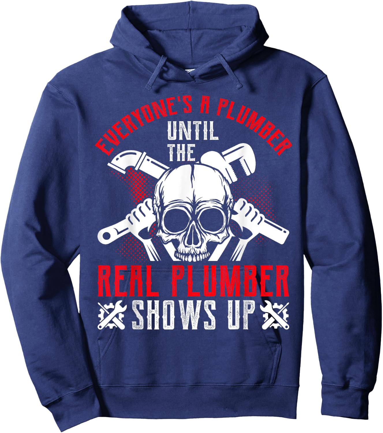 Funny Plumbing Graphic Design Plumber Dad Husband Men Hoodie - Hoodie | Navy