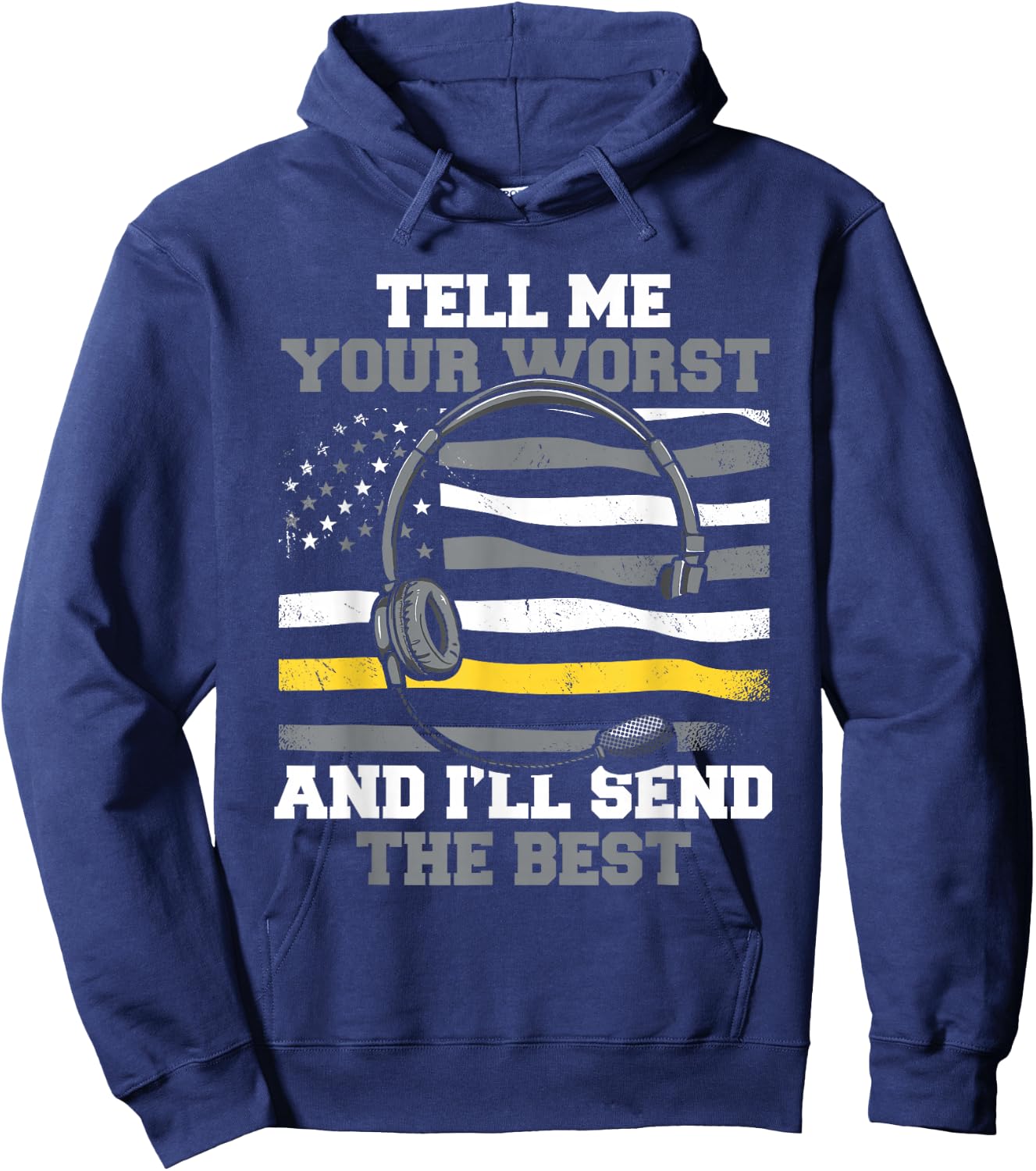 Emergency Call Us Flag Control Centre Emergency Service Hoodie - Hoodie | Navy