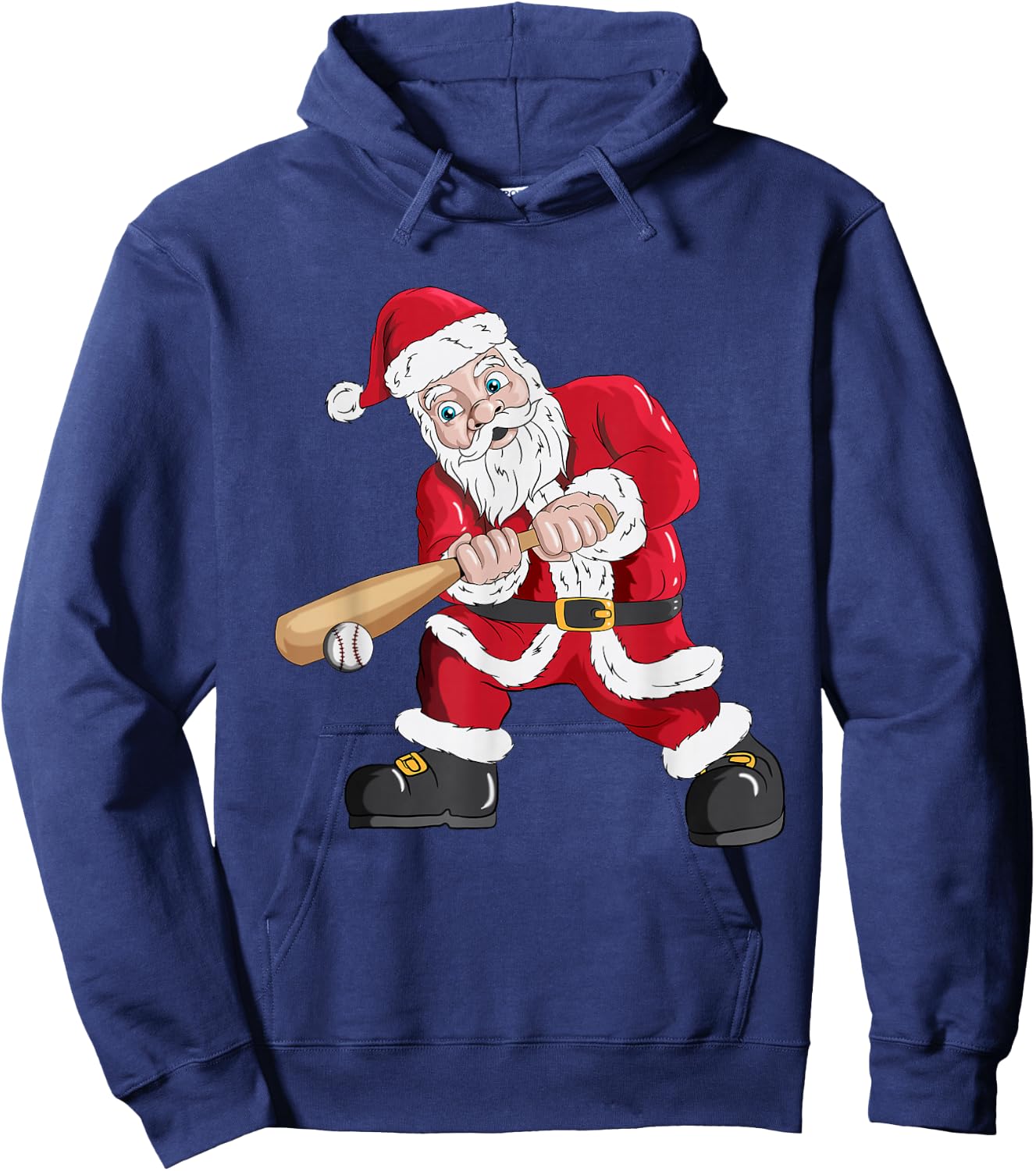 Christmas Santa Claus With Baseball Bat Baseball Hoodie - Hoodie | Navy