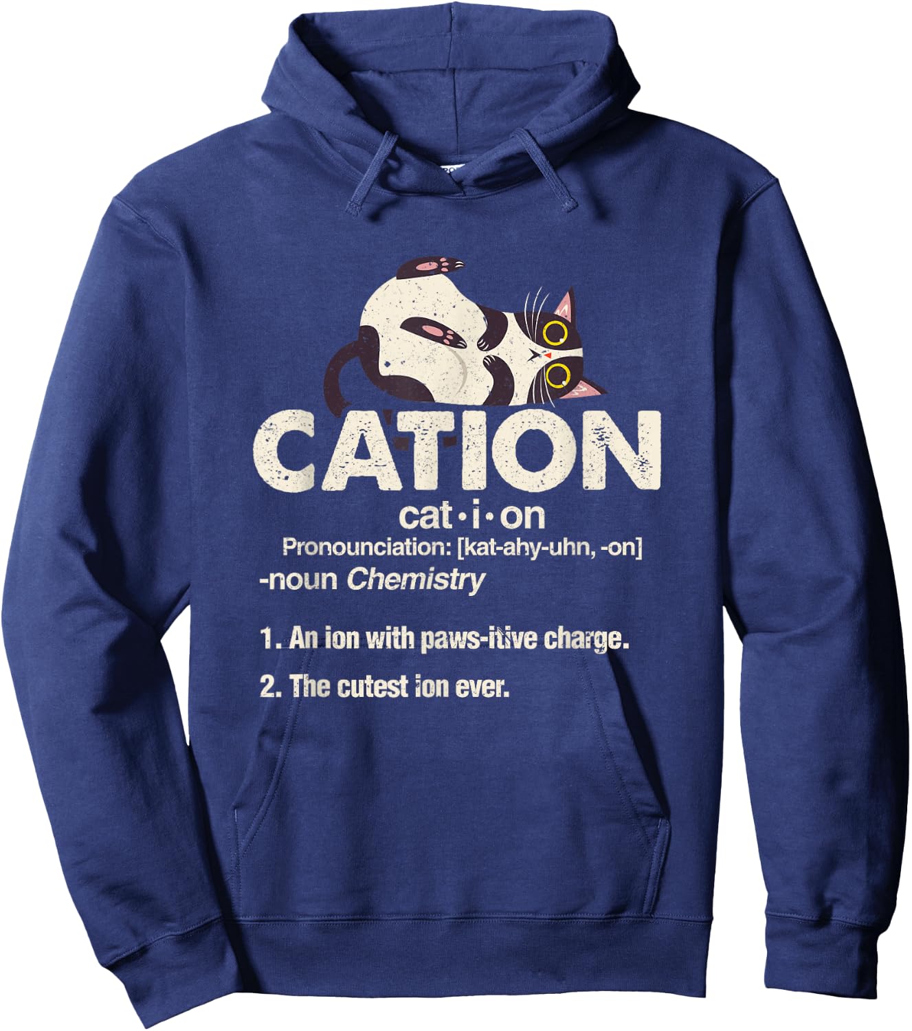 Cation Cute Science Cat Pawsitive Chemistry Teacher Gift Hoodie - Hoodie | Navy