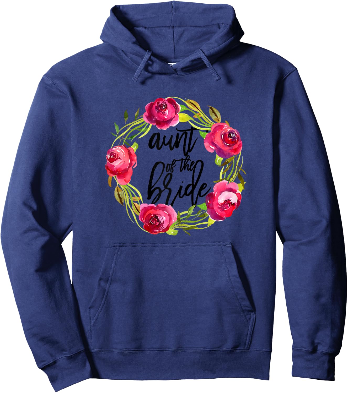 Aunt of the Bride Floral Cute Bridal Party Wedding Shower Hoodie - Hoodie | Navy