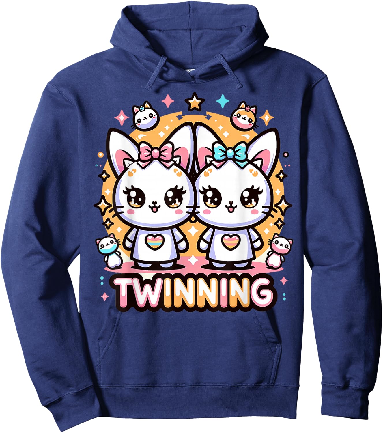 Twinning Shirts Twin to Win Twinsies Yes We're Twin Puppies Hoodie - Hoodie | Navy