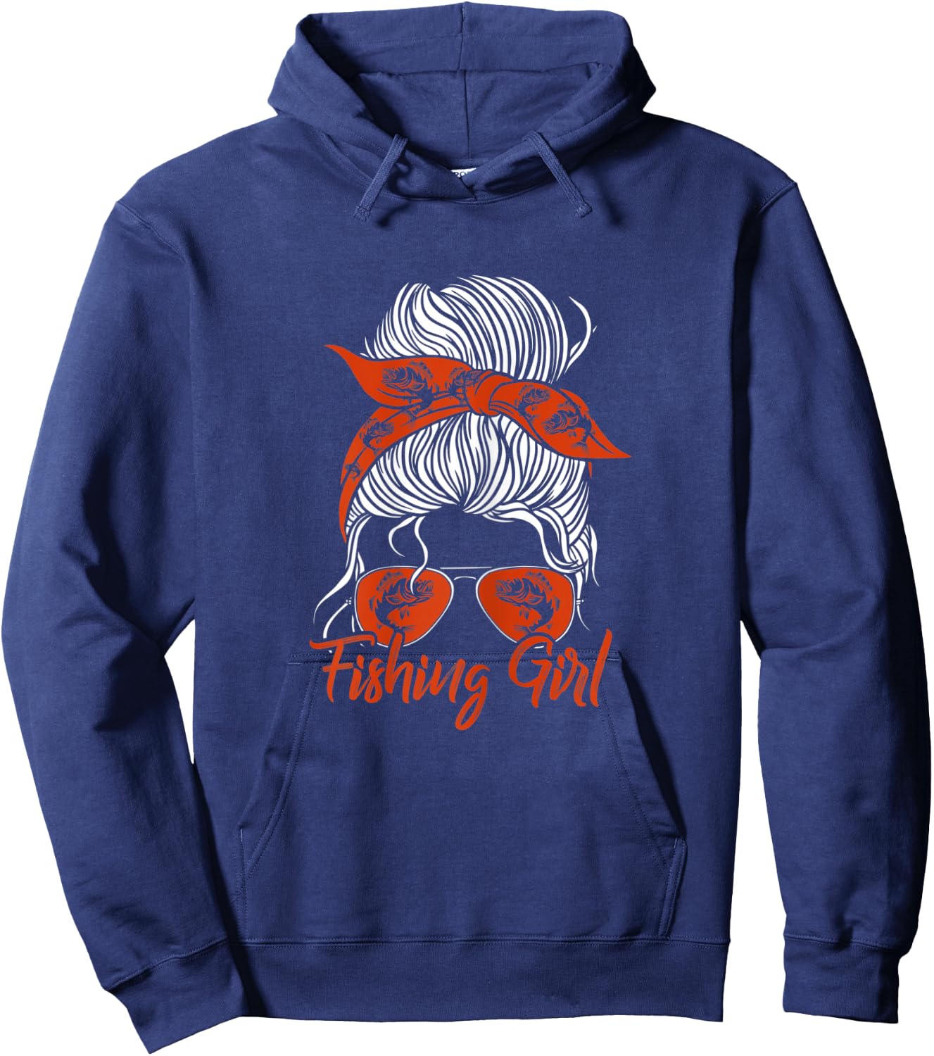 Fisherwomen Funny Fisher Fishing Girl Hoodie - Hoodie | Navy