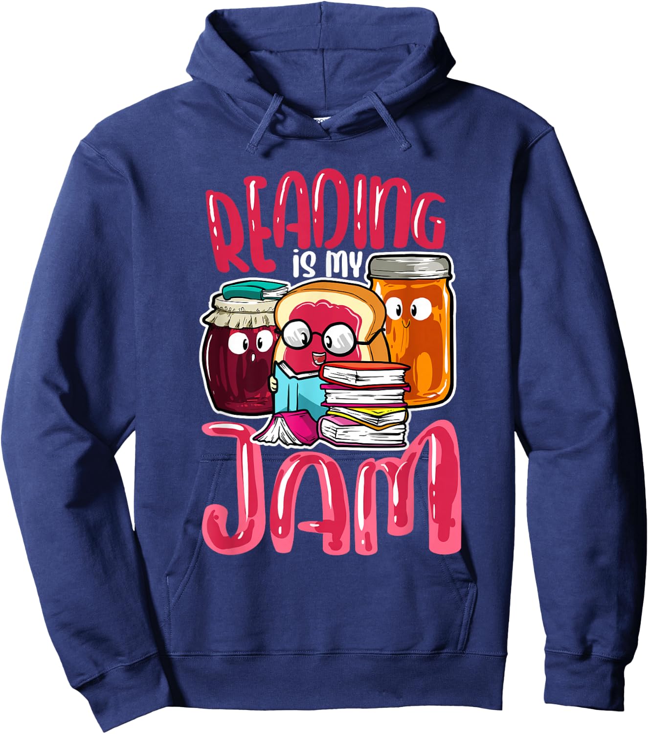Kids Teacher I Love to Read Books Reading Is My Jam Hoodie - Hoodie | Navy