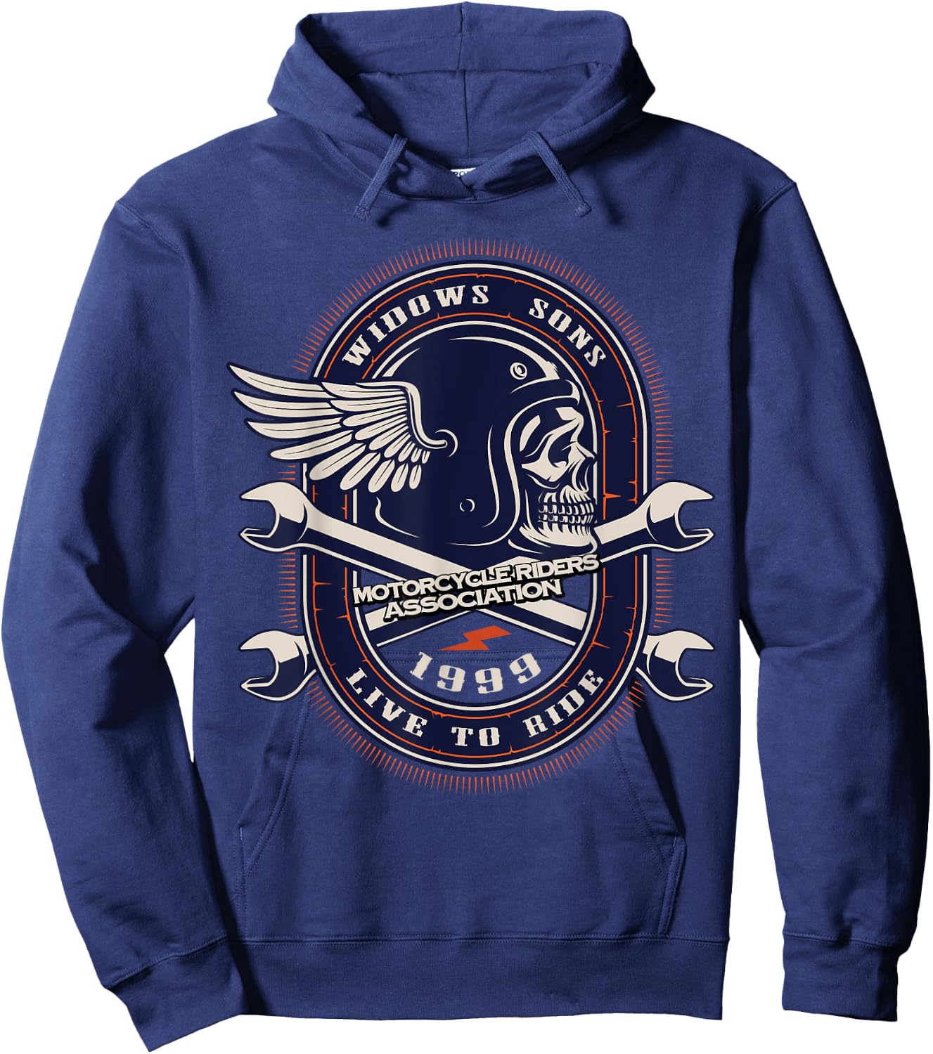 Widows Sons Crossed Wrenches & Flying Skull WSMRA Hoodie - Hoodie | Navy