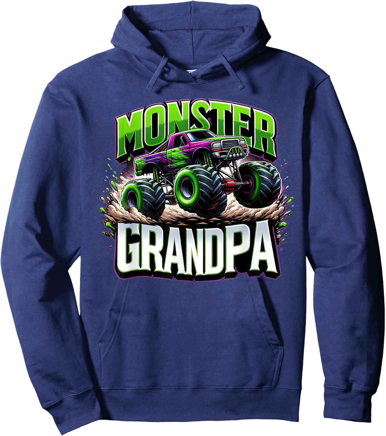 Monster Truck Race Racer Driver Grandpa Father's Day Hoodie - Hoodie | Navy