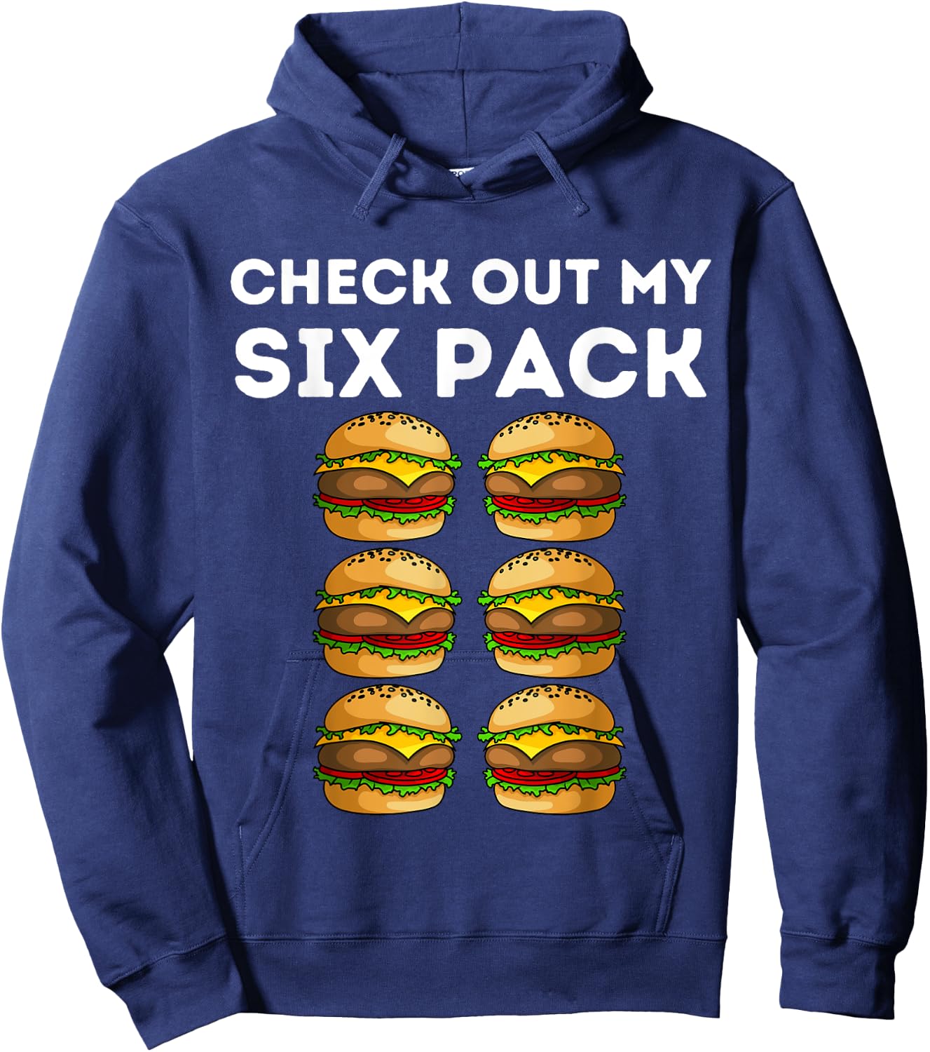 Funny Burger Abs Check Out My Six Pack Junkfood Burger Lover Hoodie - Hoodie | Navy