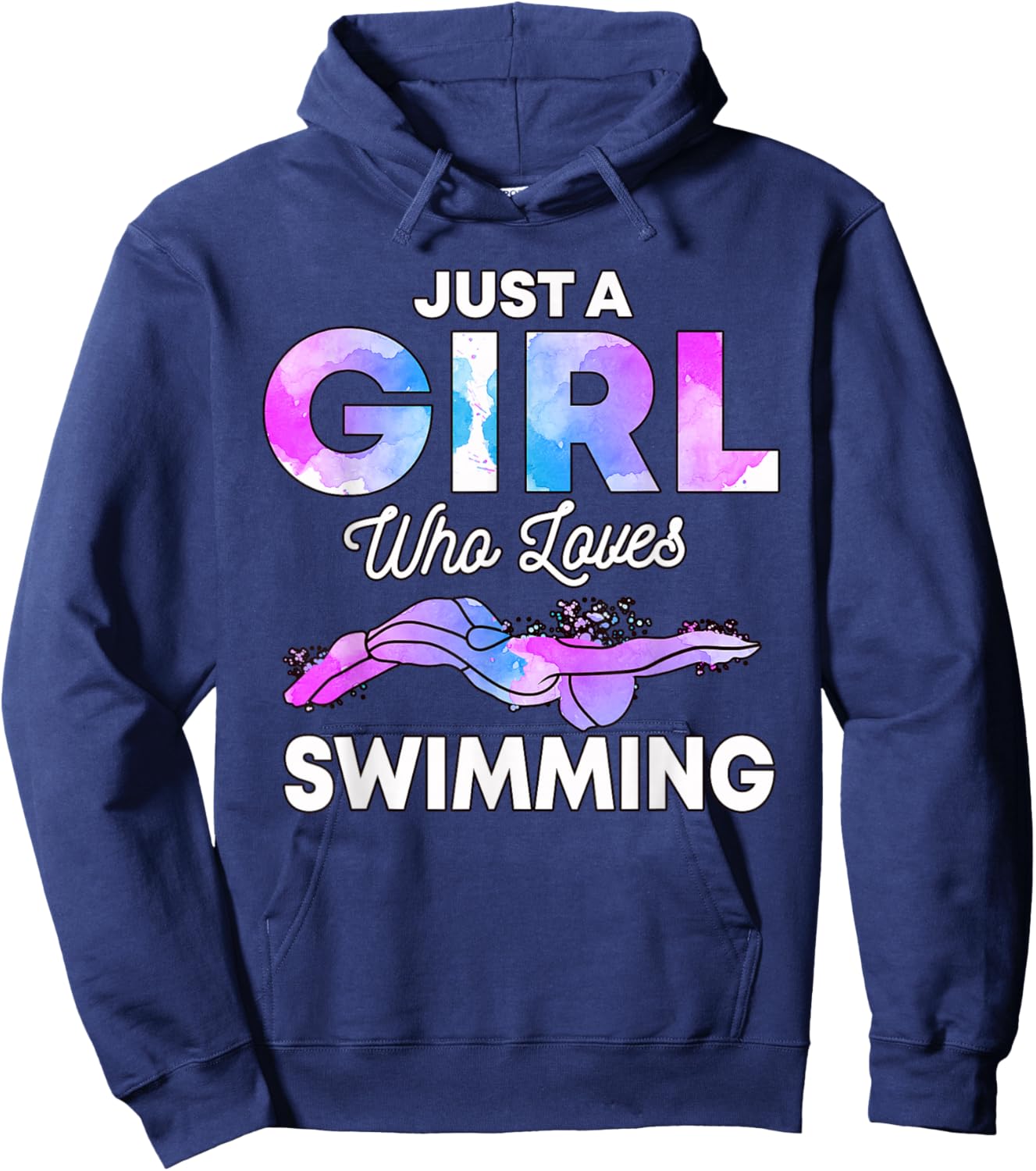 Just A Girl Who Loves Swimming Swim Swimmer Gift Swimming Hoodie - Hoodie | Navy