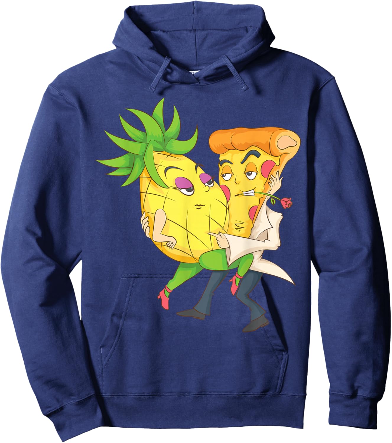 Cool Pizza Slice Pineapple Love Funny Italian Pie Eater Gift Hoodie - Hoodie | Navy