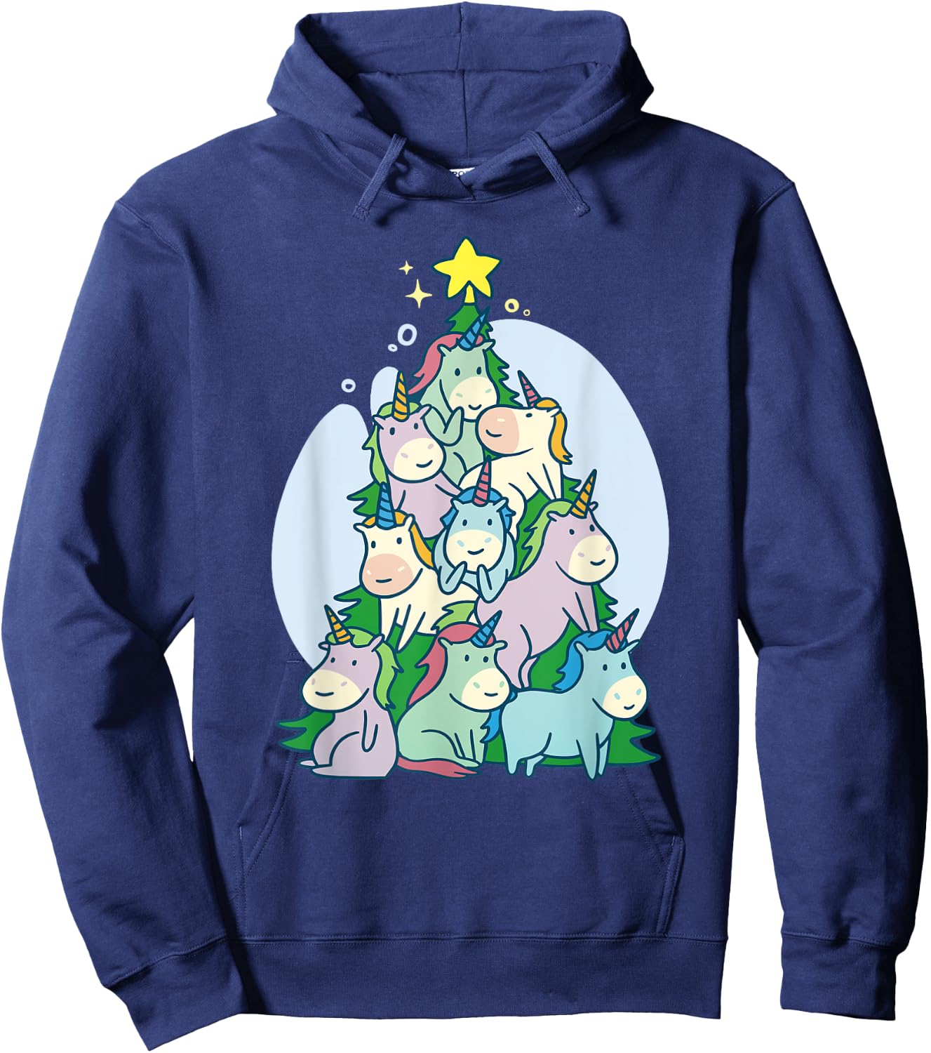 Ugly Christmas Sweater Unicorn Tree Christmas Unicorn Hoodie - Hoodie | Navy