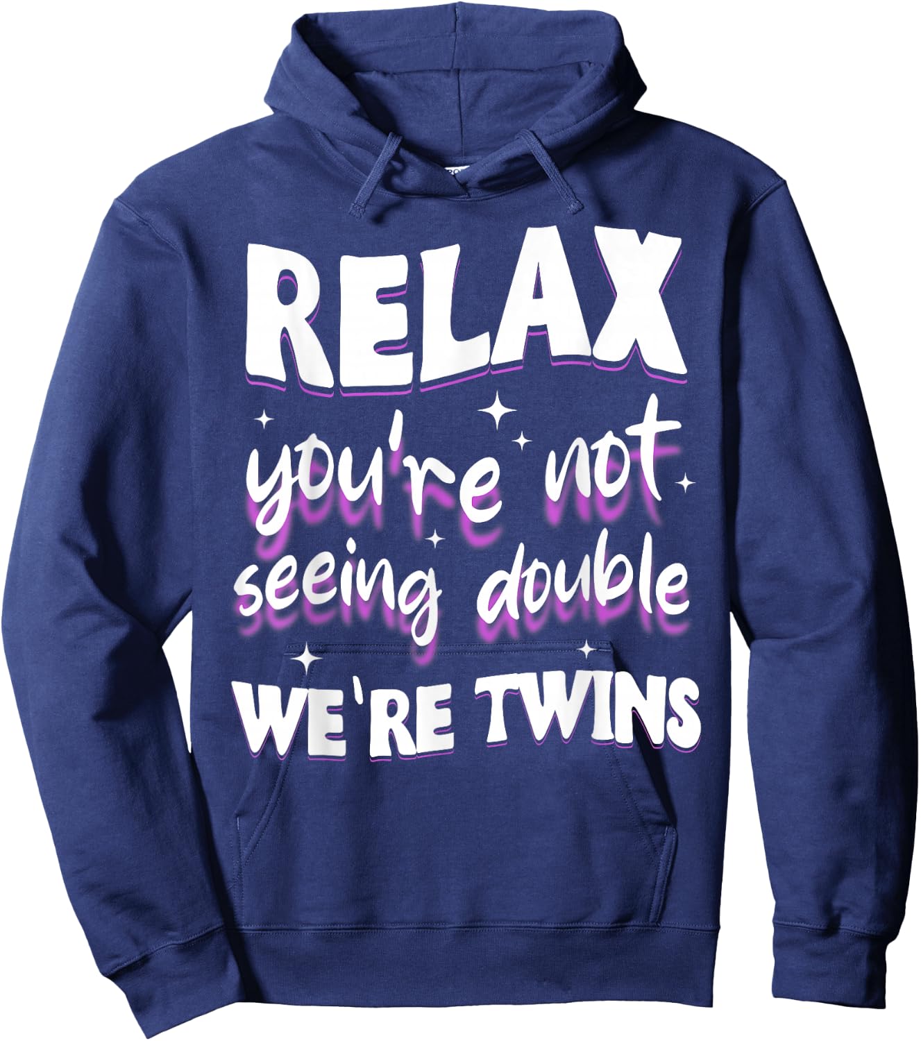 Twin Girls Toddler Kids Twin Sisters Matching Funny Double Hoodie - Hoodie | Navy