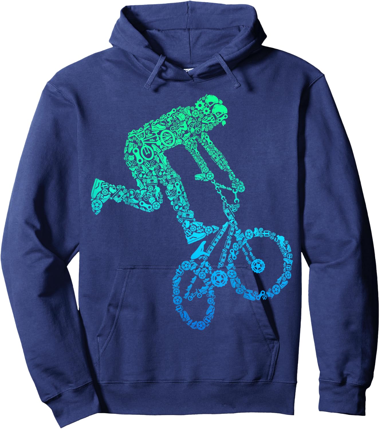 BMX Rider Bike Bicycle Stunt Racing Kids Boys Hoodie - Hoodie | Navy