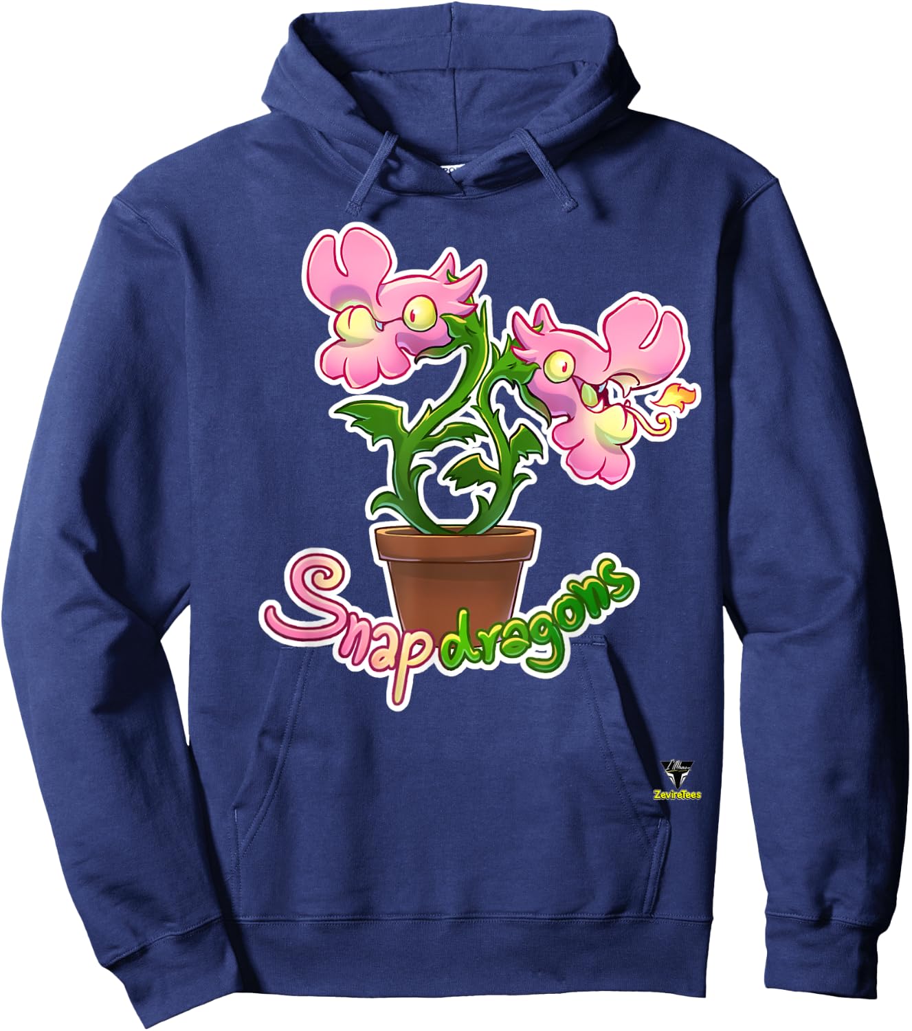 Snapdragons - Dragon Flowers Hoodie - Hoodie | Navy