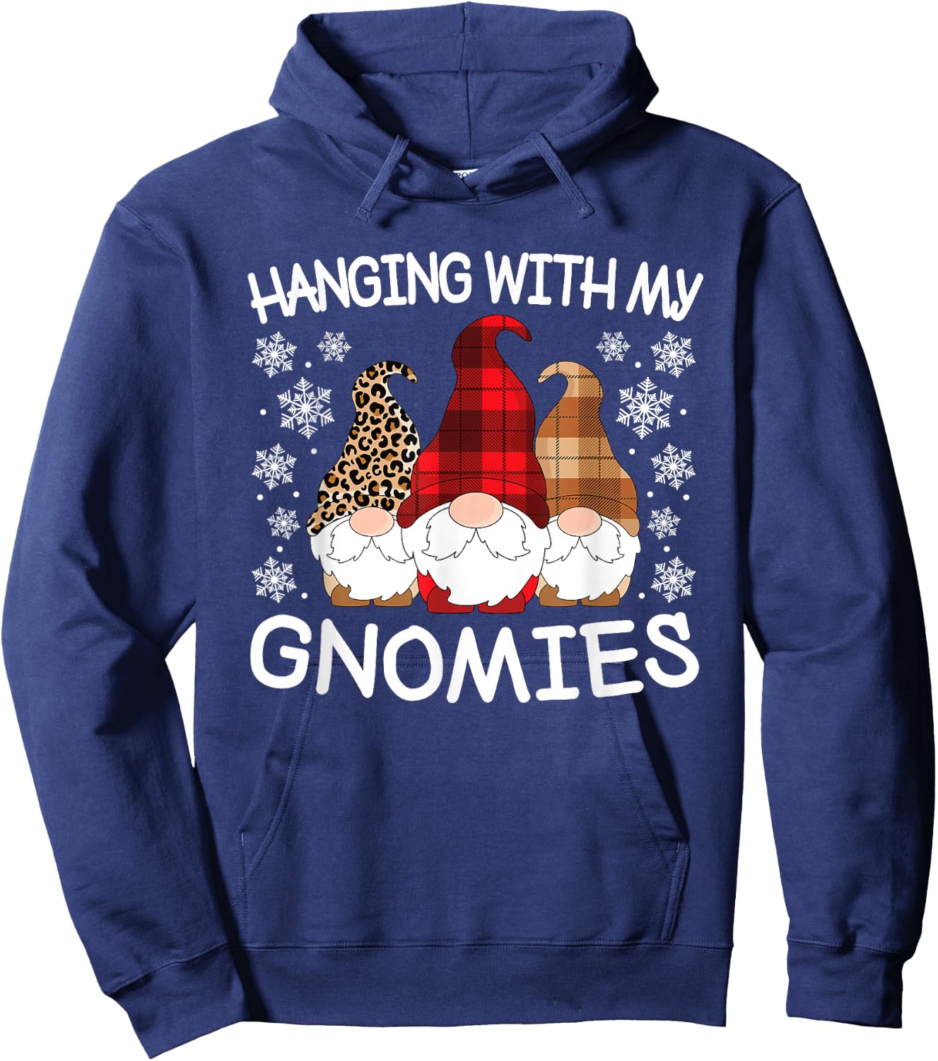 Hanging With My Gnomies Funny Christmas Gnome Men Women Kids Hoodie - Hoodie | Navy