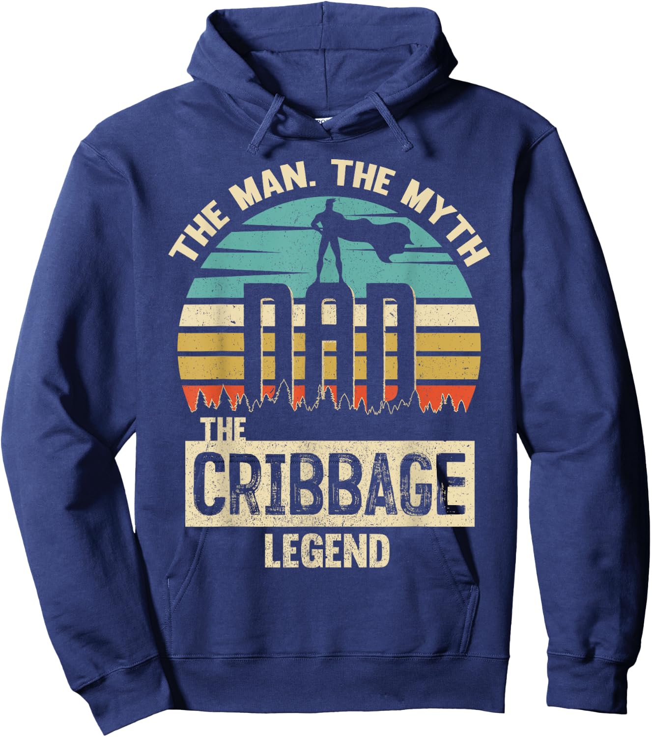 Man Myth Legend Dad Cribbage Hoodie - Hoodie | Navy