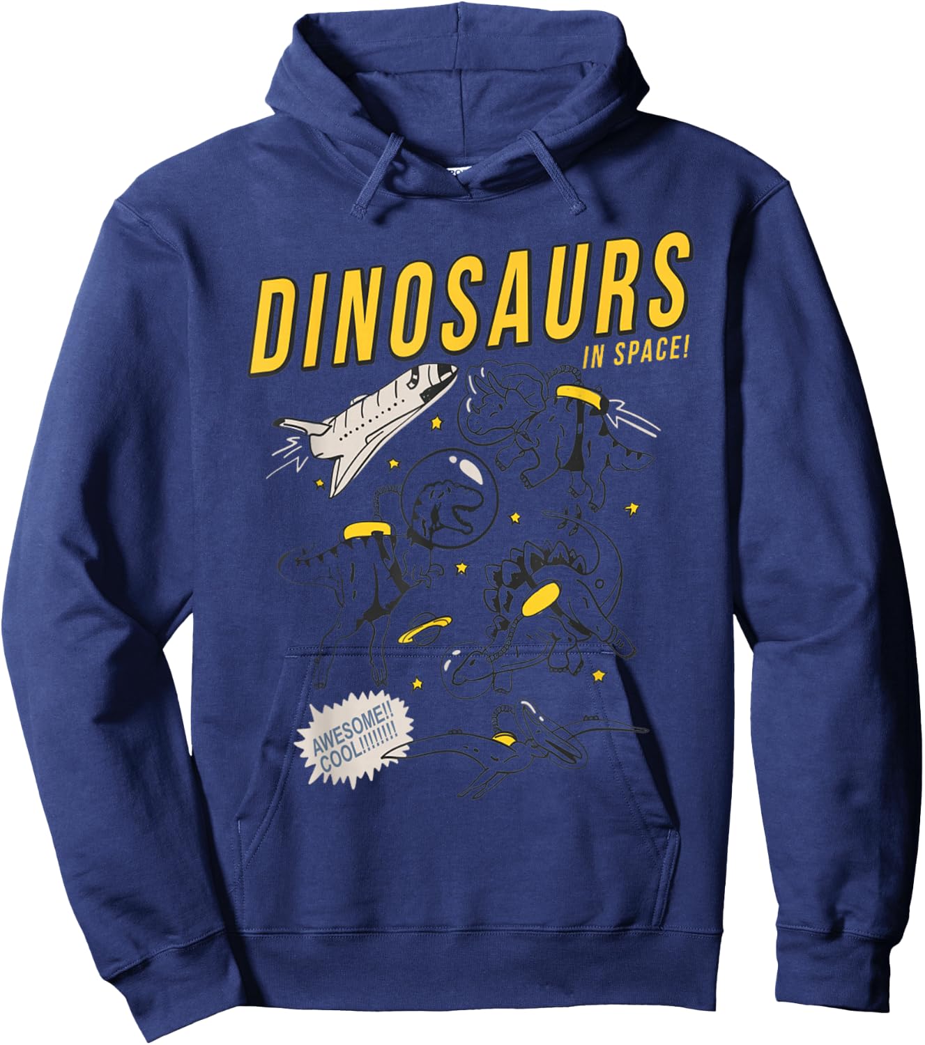 Funny Dinosaurs in space astronaut astrologist cartoon shirt Hoodie - Hoodie | Navy