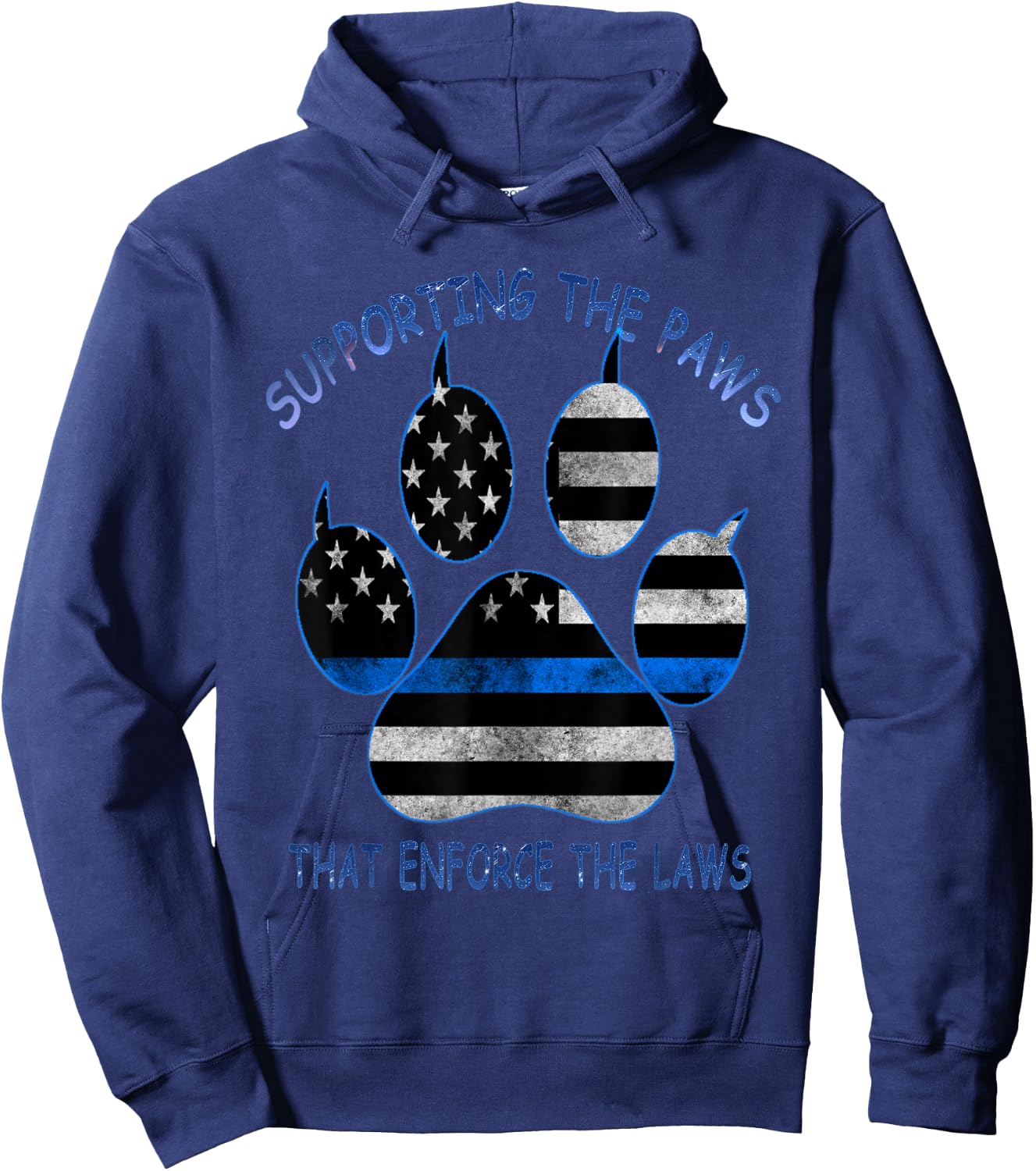 Supporting The Paws That Enforce The Laws - Back The Blue Hoodie - Hoodie | Navy