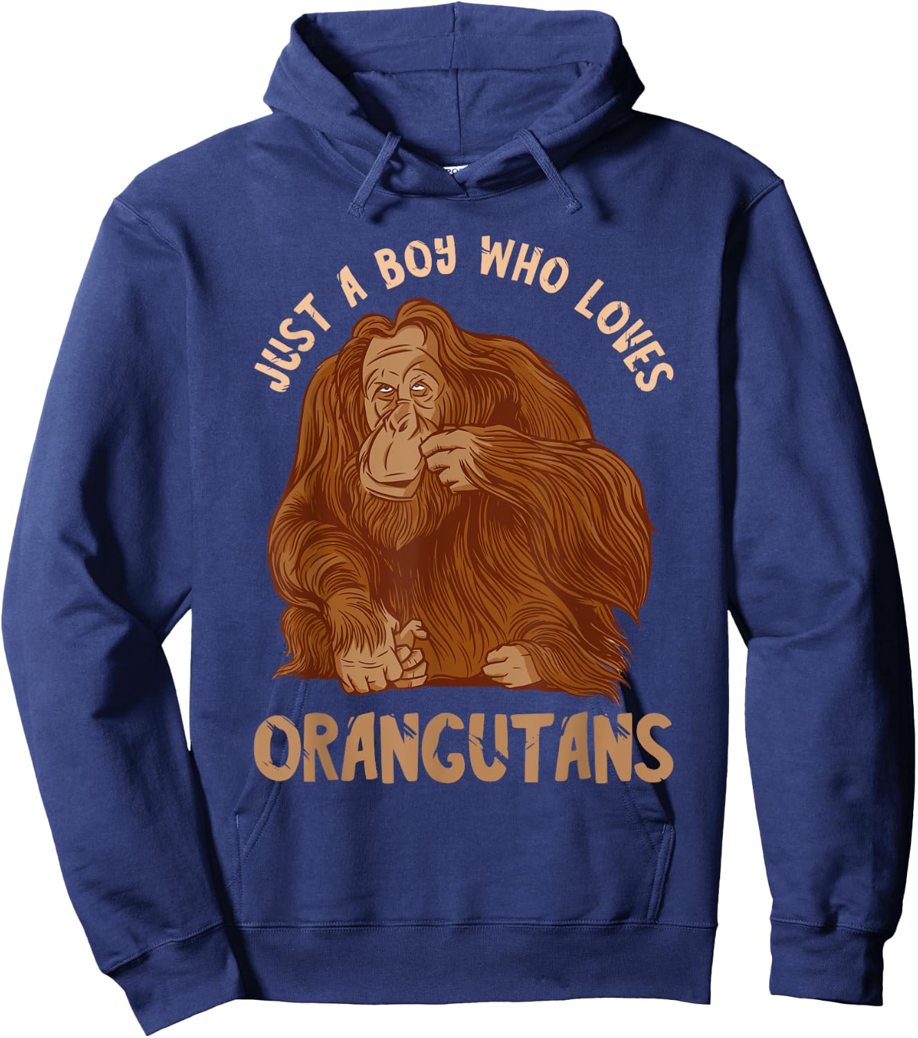 Orangutan Just A Boy Who Loves Monkey Ape Orangutan Lover Hoodie - Hoodie | Navy