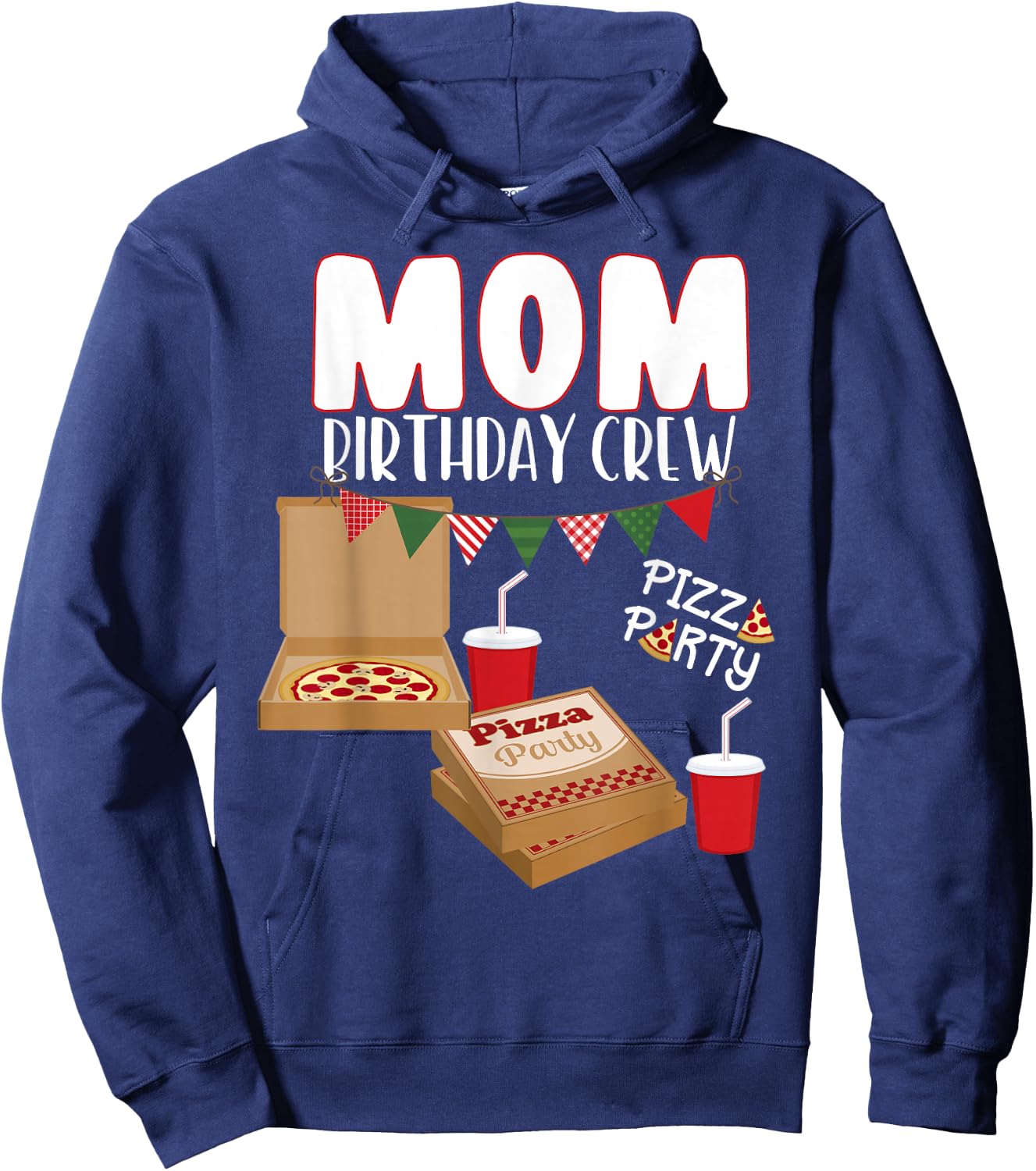 Mom Birthday Crew Pizza Theme Birthday Pizza Lover Party Hoodie - Hoodie | Navy
