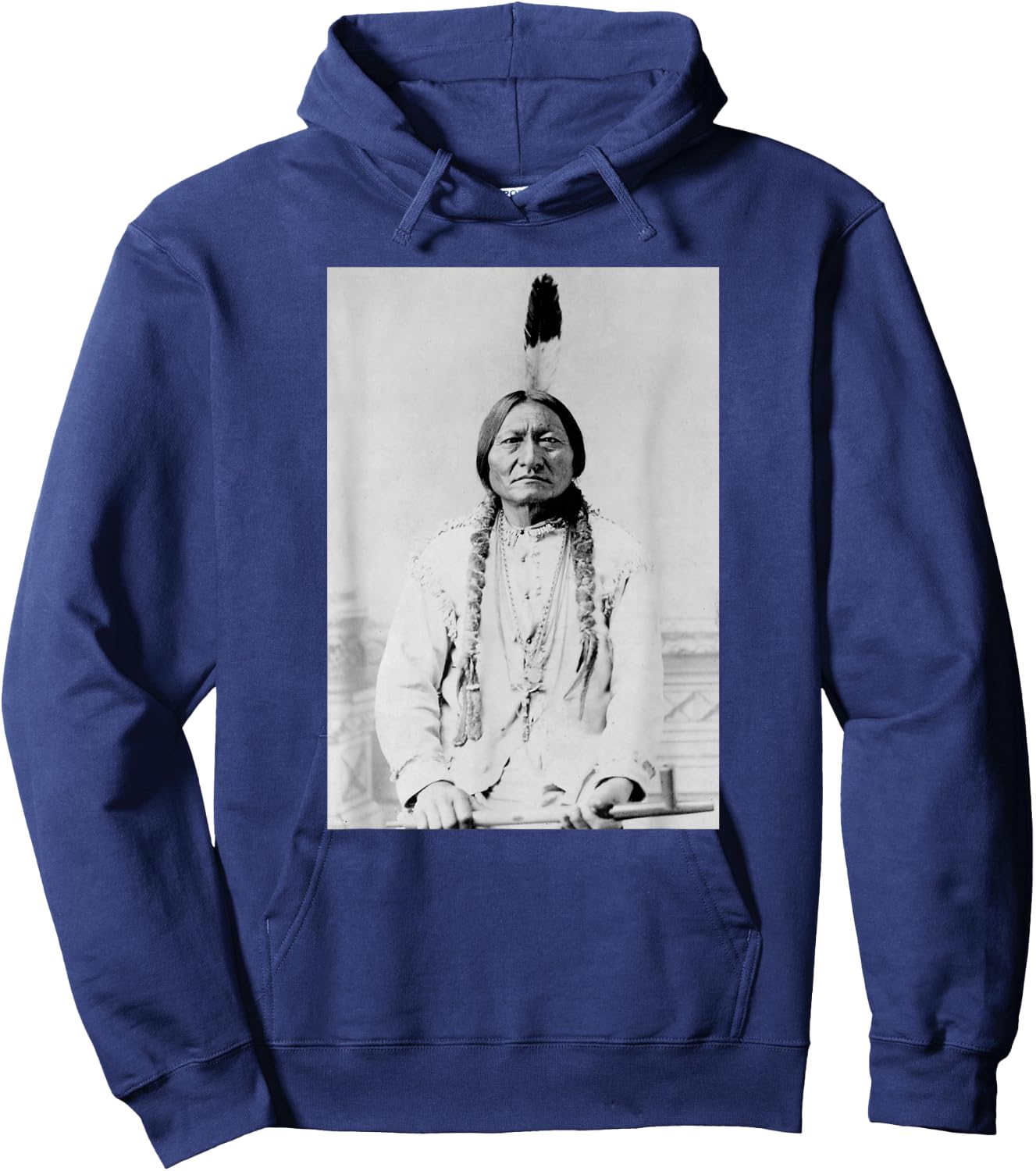 Sitting Bull Native American Chief Photo Lakota Sioux Hoodie - Hoodie | Navy