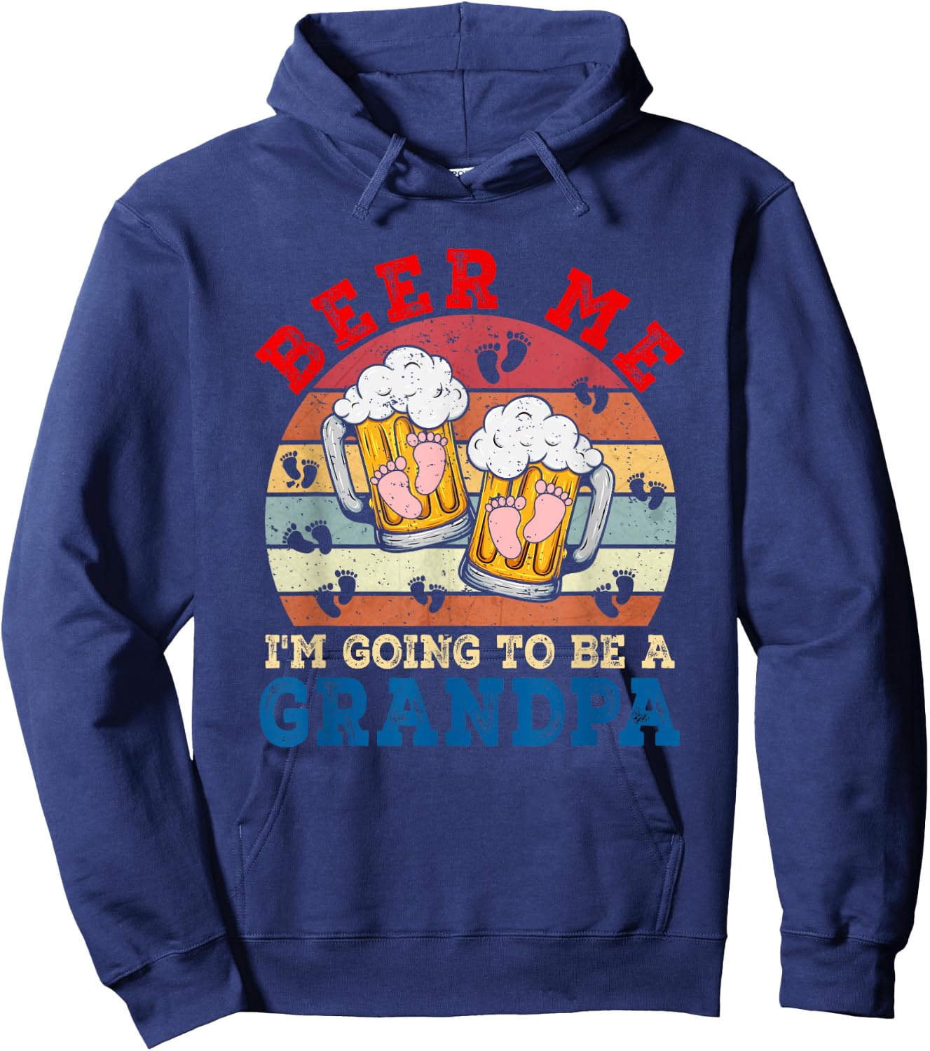 Beer Me I'm Going To Be A Grandpa Funny Pregnancy Beer Lover Hoodie - Hoodie | Navy