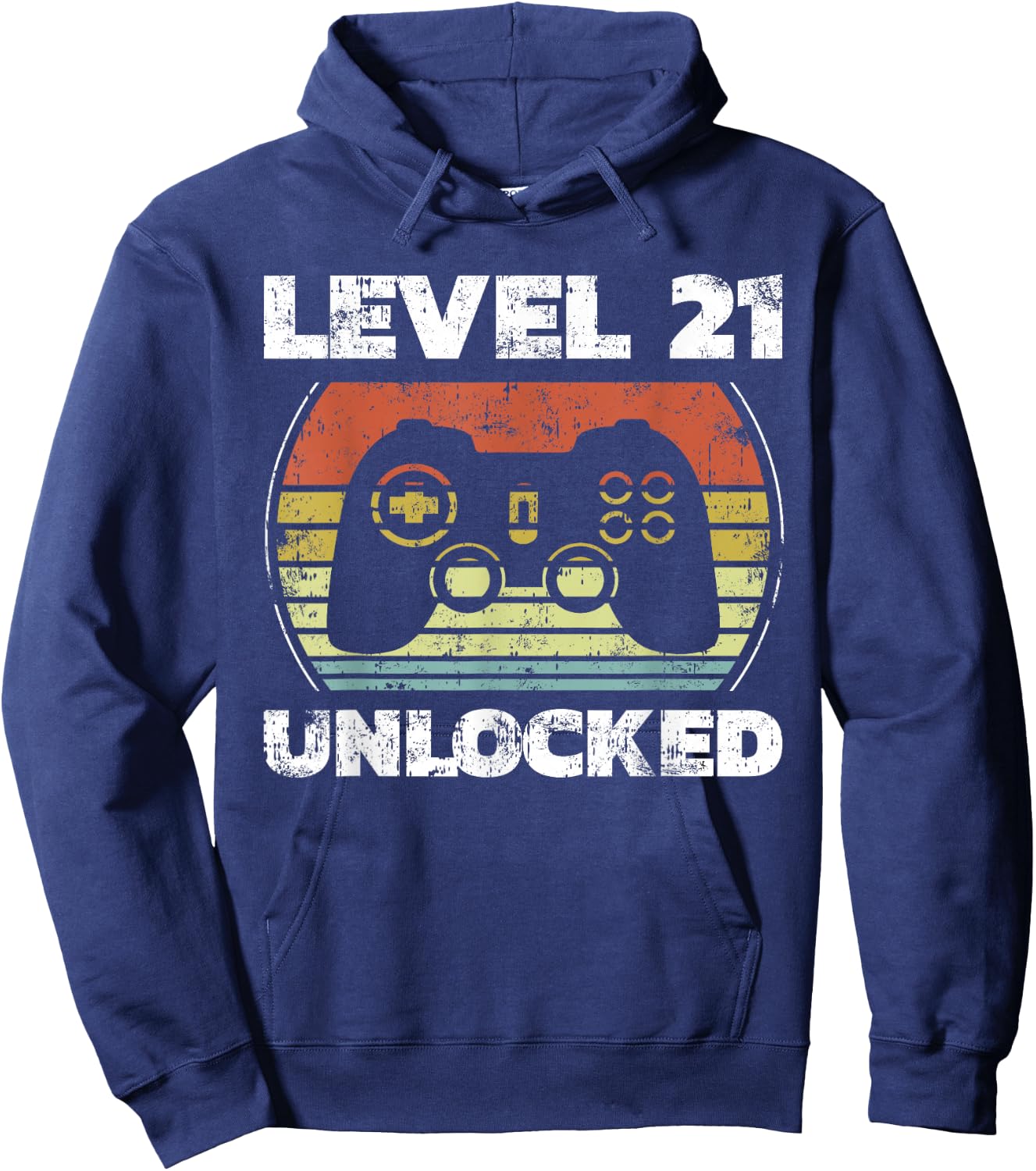 Level 21 Unlocked Funny Video Gamer 21st Birthday Hoodie - Hoodie | Navy