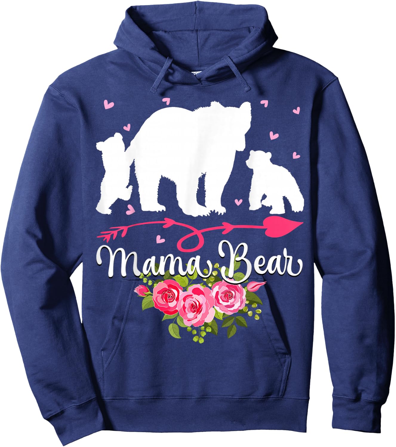 Mothers Day Mama Bear With 2 Cubs Cute Hoodie - Hoodie | Navy