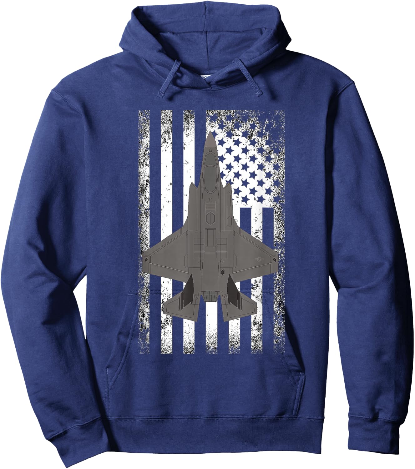 F-35 Lightning American Flag Military Airplane Hoodie - Hoodie | Navy