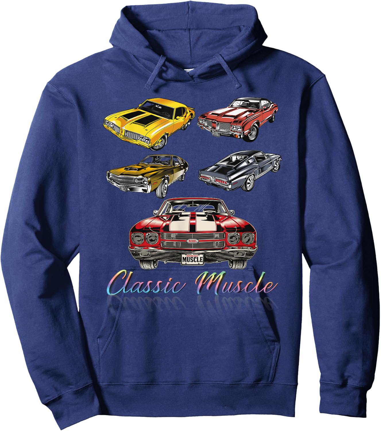 Classic Car American Muscle Cars Novelty Hoodie - Hoodie | Navy