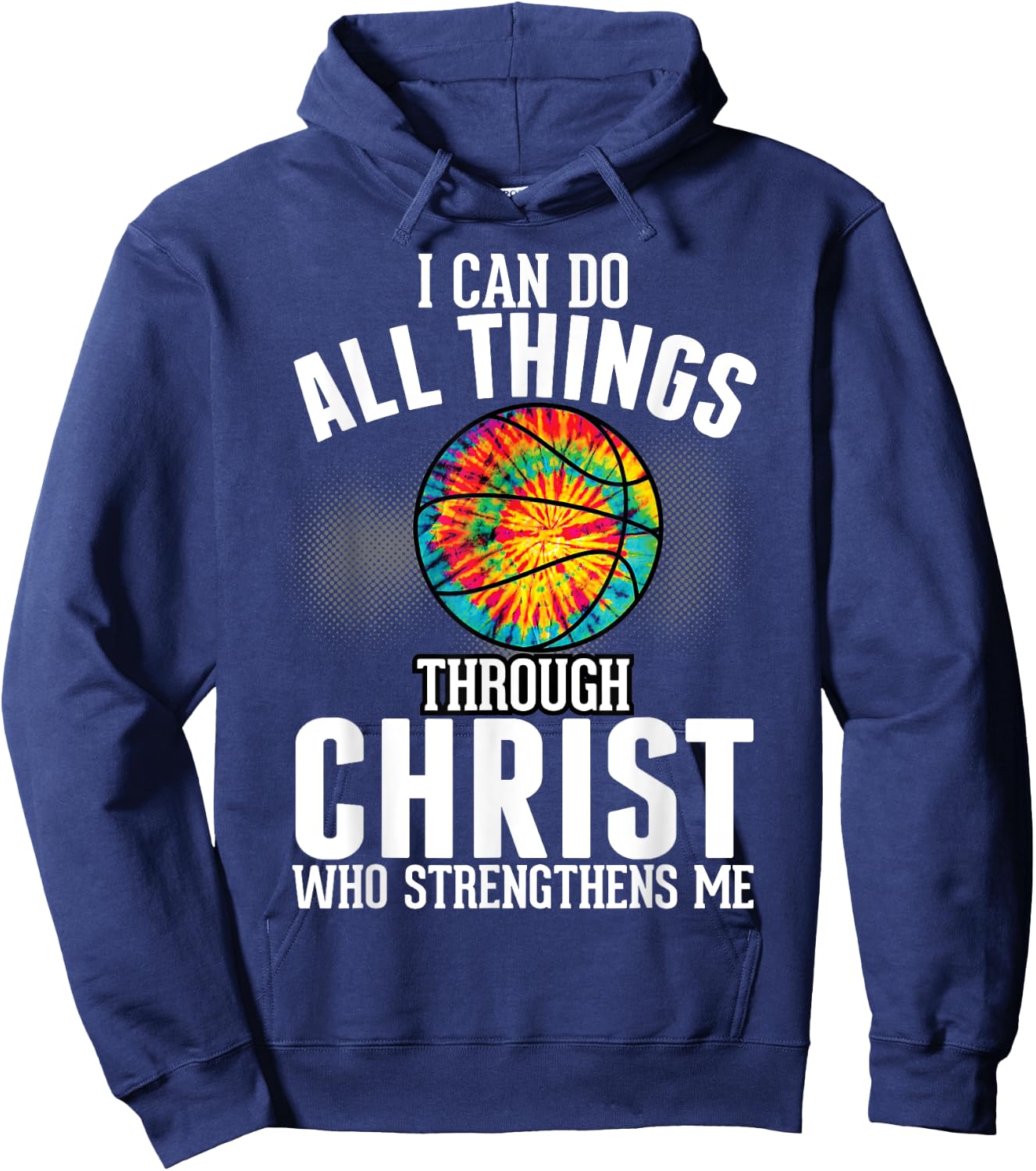Christian Basketball Fun Men Boys Kids Religious Bible Verse Hoodie - Hoodie | Navy