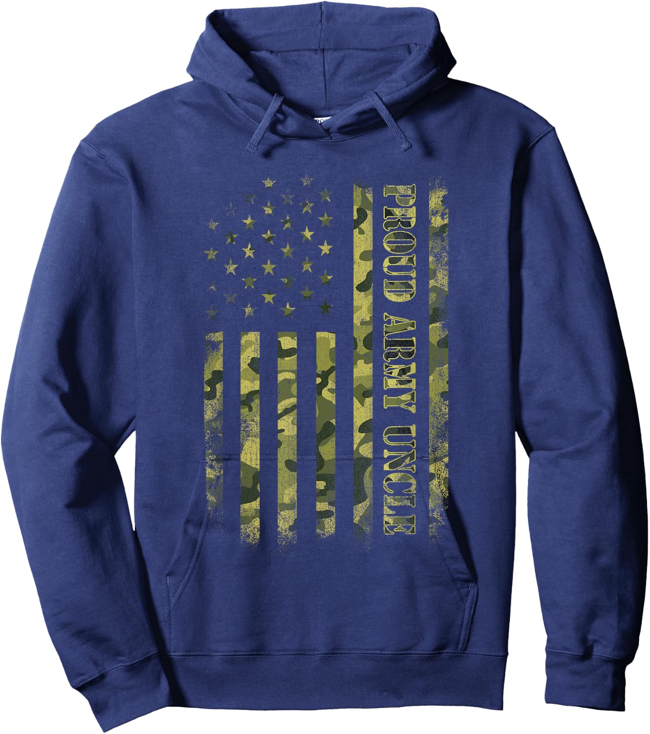 Proud Army Uncle Shirt American Flag Camouflage Military Men Hoodie - Hoodie | Navy