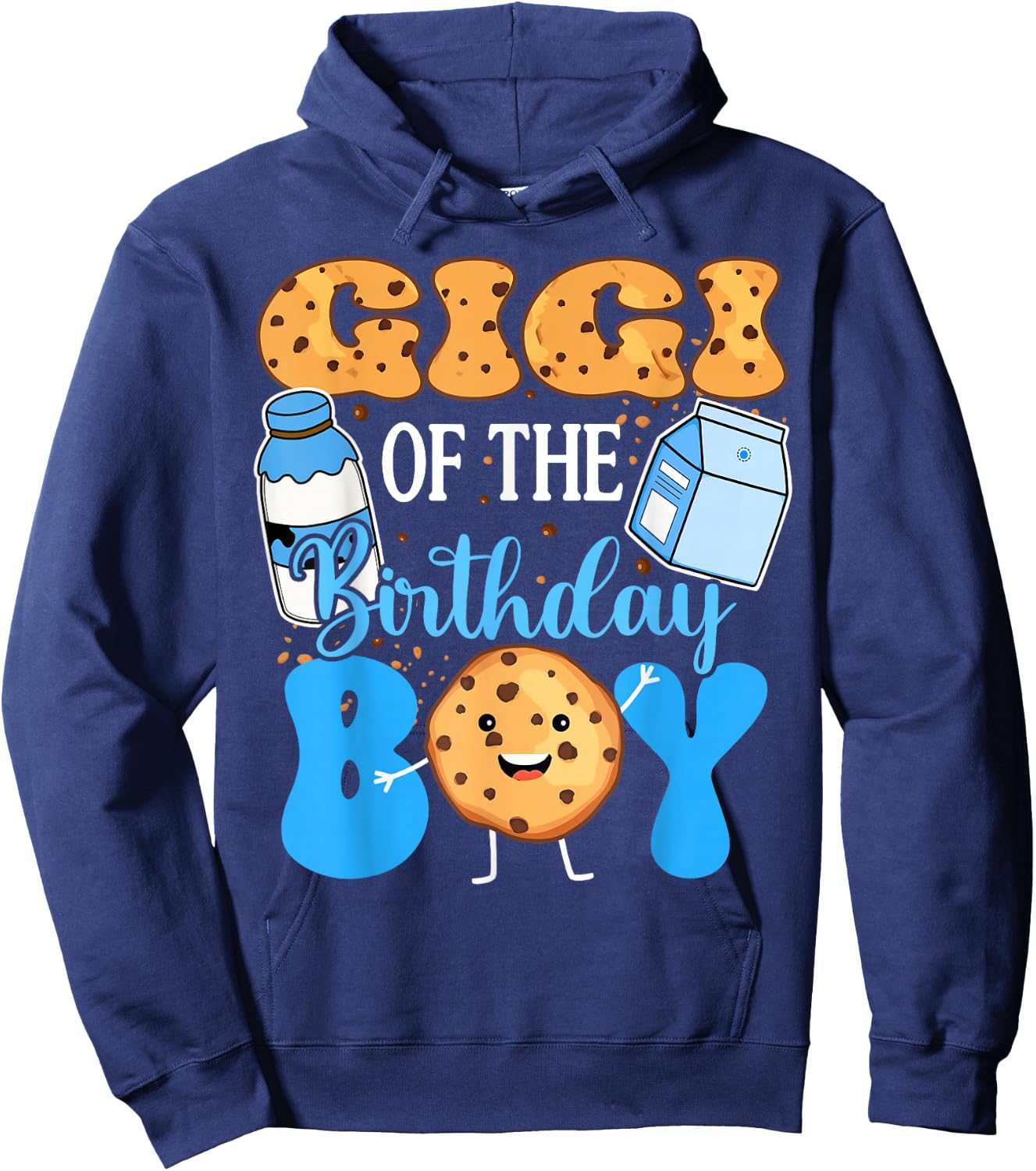 Gigi of the Birthday Boy Milk and Cookies 1st Birthday Hoodie - Hoodie | Navy