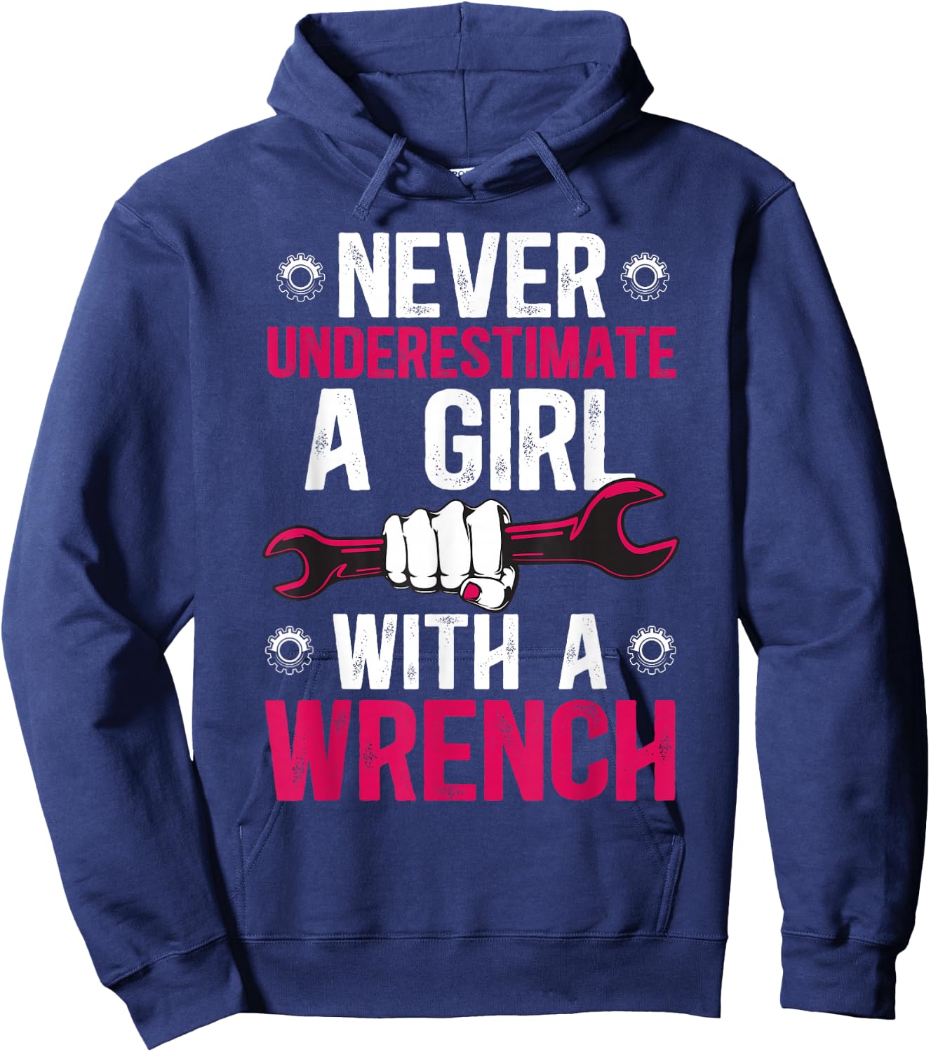Girl with A Wrench Female Mechanic Women Mechanics Girl Hoodie - Hoodie | Navy