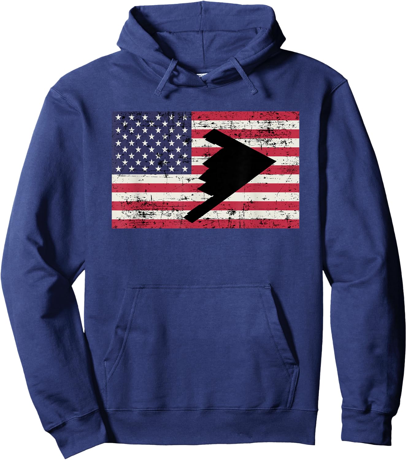 Patriotic B2 Stealth Bomber American Flag Hoodie - Hoodie | Navy